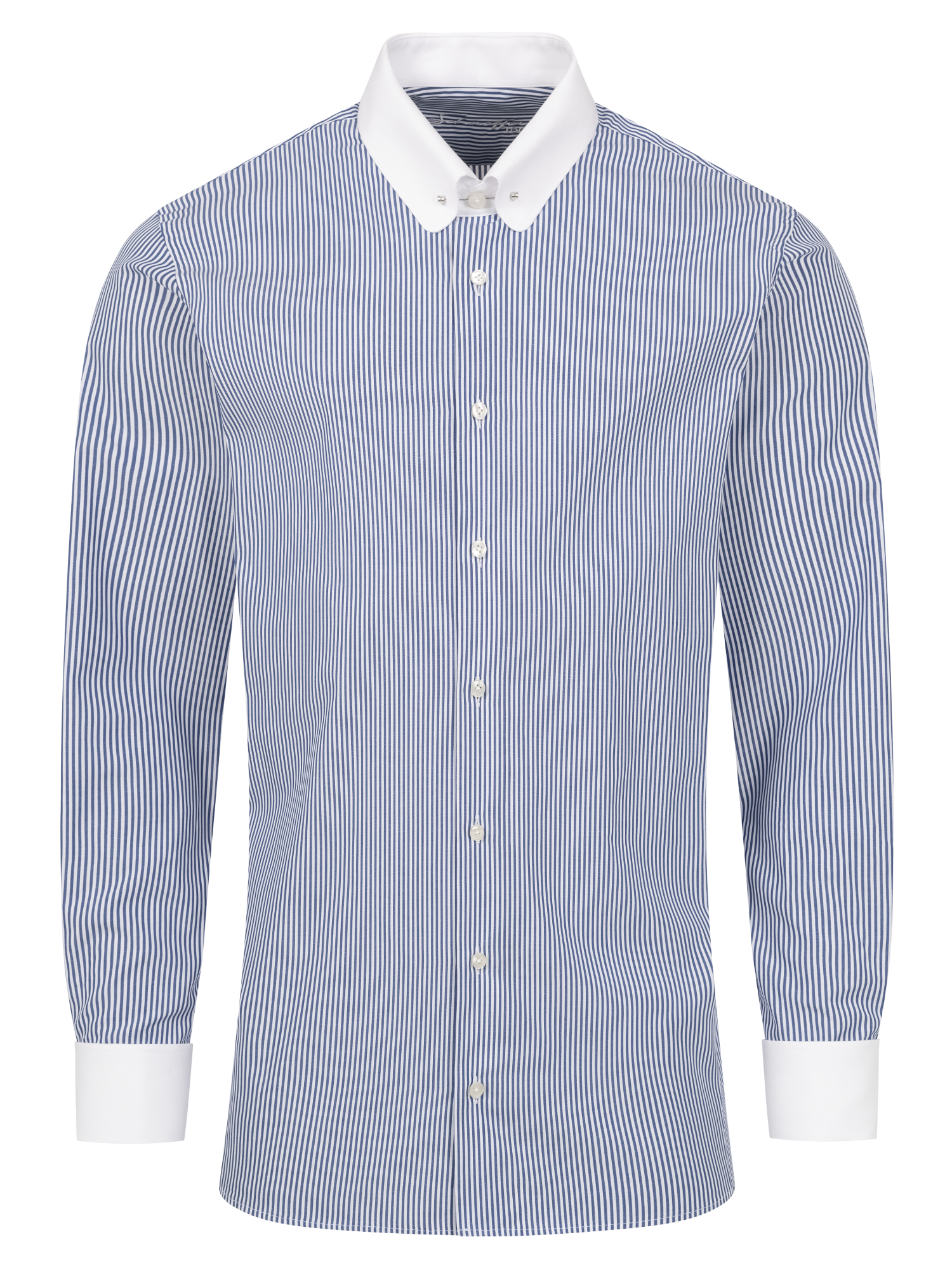 Blau gestreiftes Slim Fit Classic Line Schaeffer Hemd mit Piccadilly Kragen Blau gestreiftes Slim Fit Classic Line Schaeffer Hemd mit Piccadilly Kragen