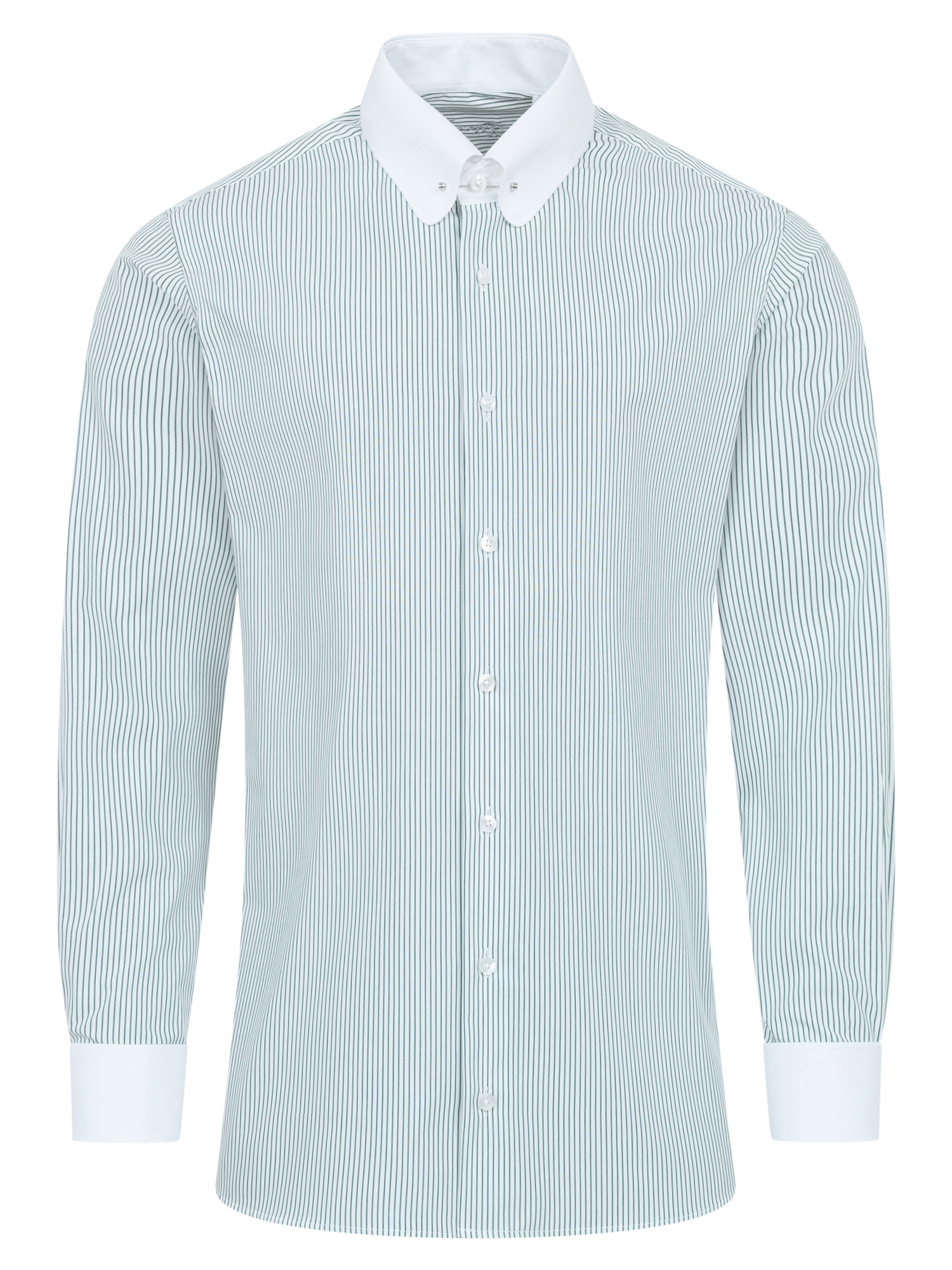 Grüne Streifen Slim Fit Classic Line Schaeffer Hemd mit Piccadilly Kragen