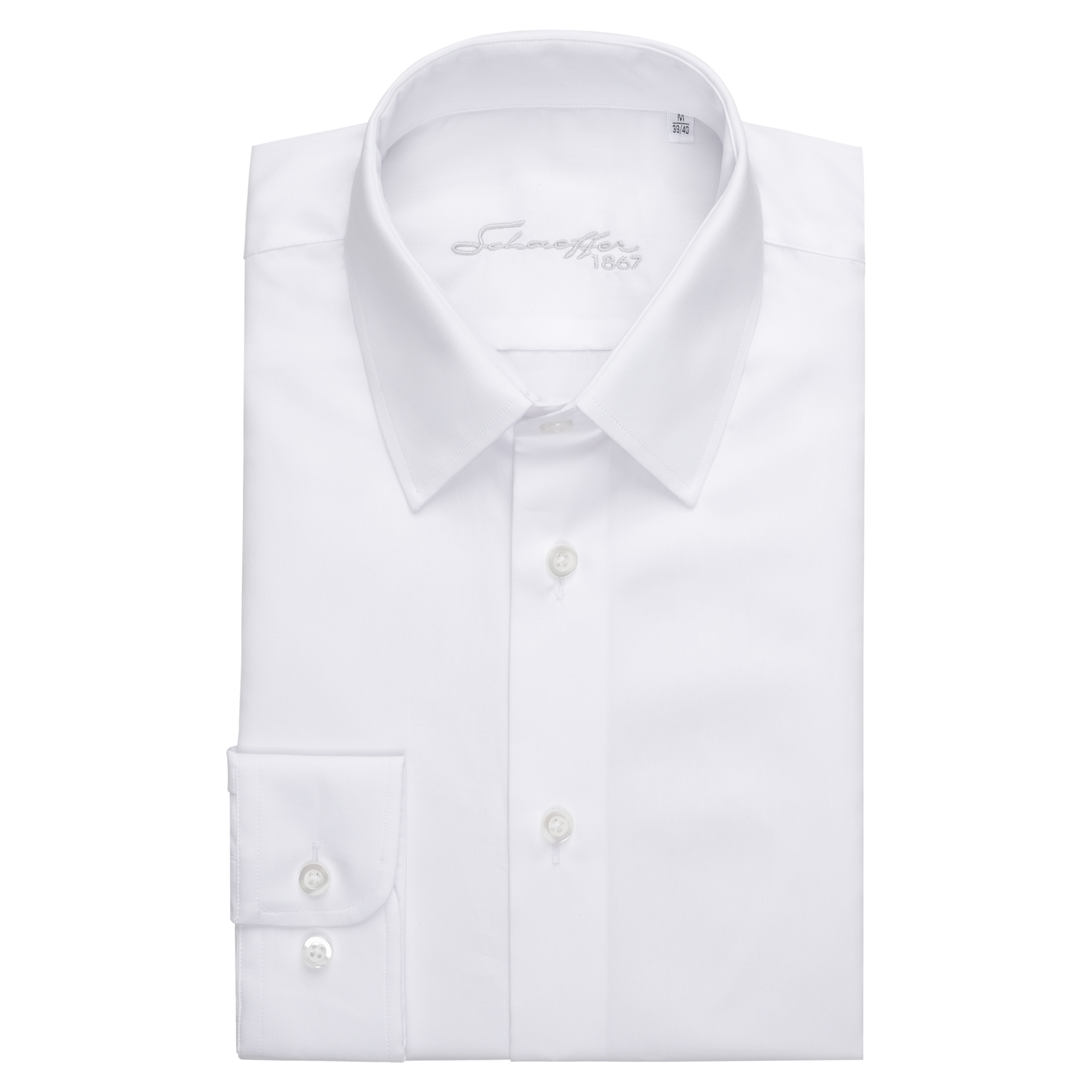 Nachhaltiges weißes Slim Fit Green Line Schaeffer Hemd mit Kent Kragen Nachhaltiges weißes Slim Fit Green Line Schaeffer Hemd mit Kent Kragen