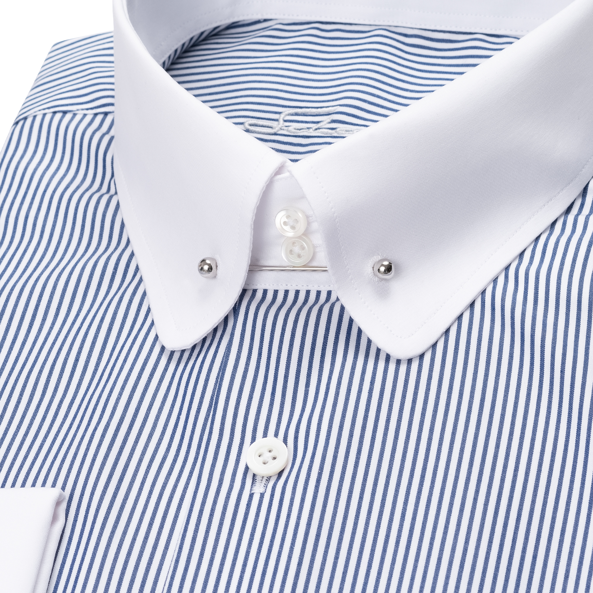 Blau gestreiftes Slim Fit Royal Line Schaeffer Hemd mit Piccadilly Kragen Blau gestreiftes Slim Fit Royal Line Schaeffer Hemd mit Piccadilly Kragen