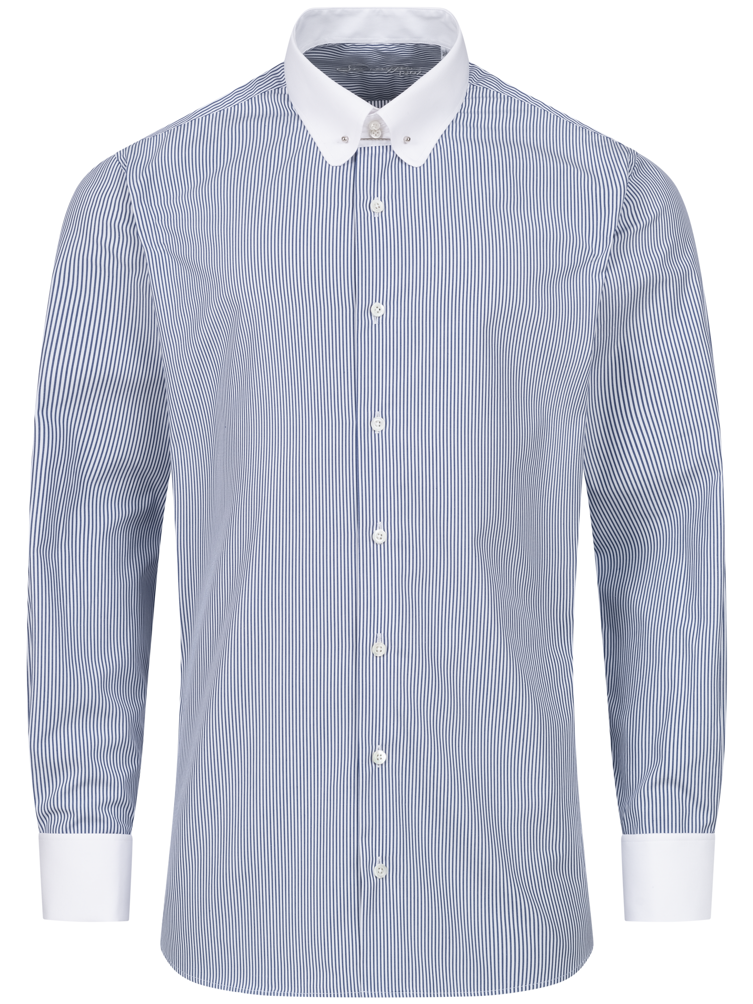 Blau gestreiftes Modern Cut Royal Line Schaeffer Hemd mit Piccadilly Kragen Blau gestreiftes Modern Cut Royal Line Schaeffer Hemd mit Piccadilly Kragen