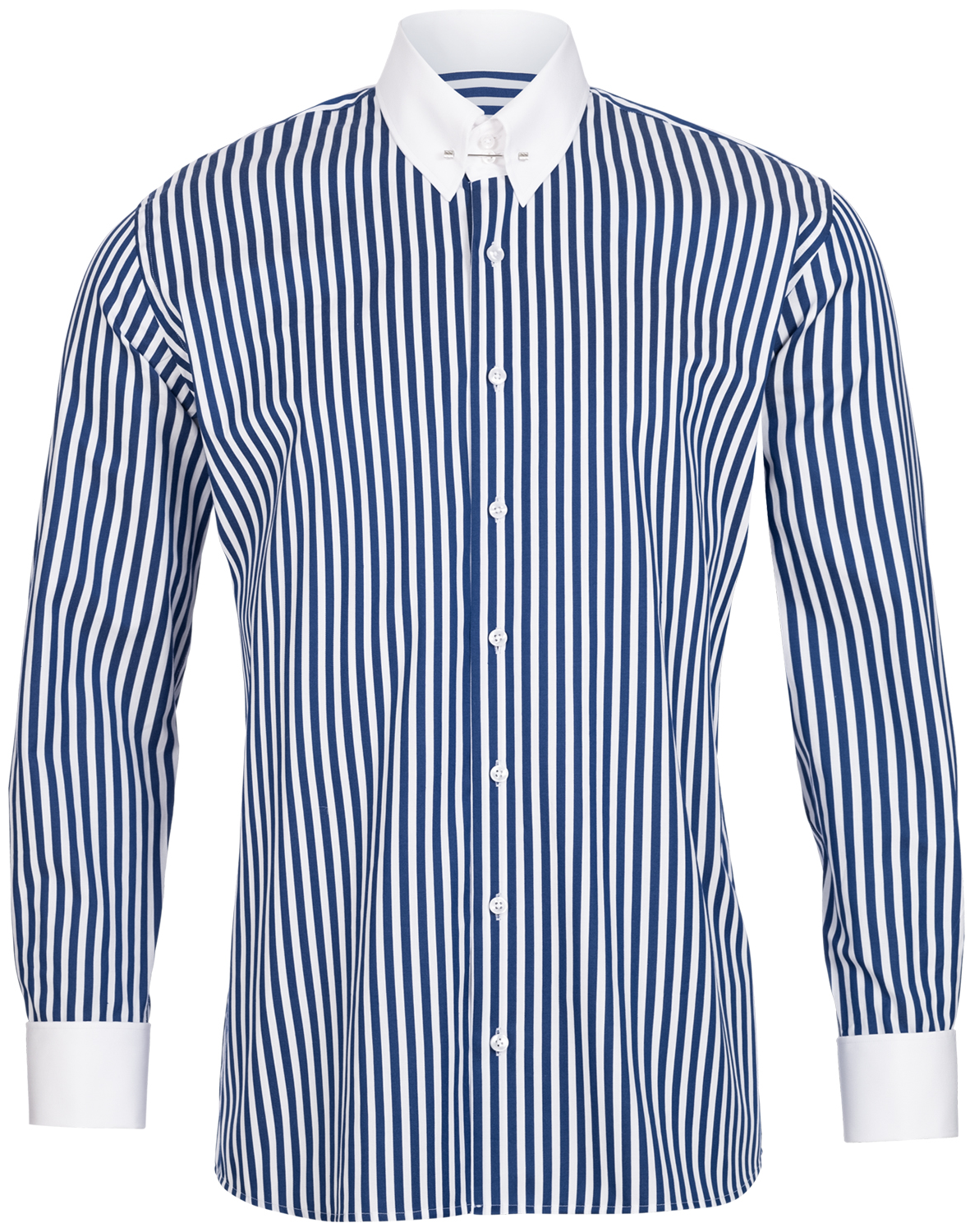 Blau gestreiftes Regular Cut Premium Line Schaeffer Hemd mit Piccadilly Kragen Blau gestreiftes Regular Cut Premium Line Schaeffer Hemd mit Piccadilly Kragen