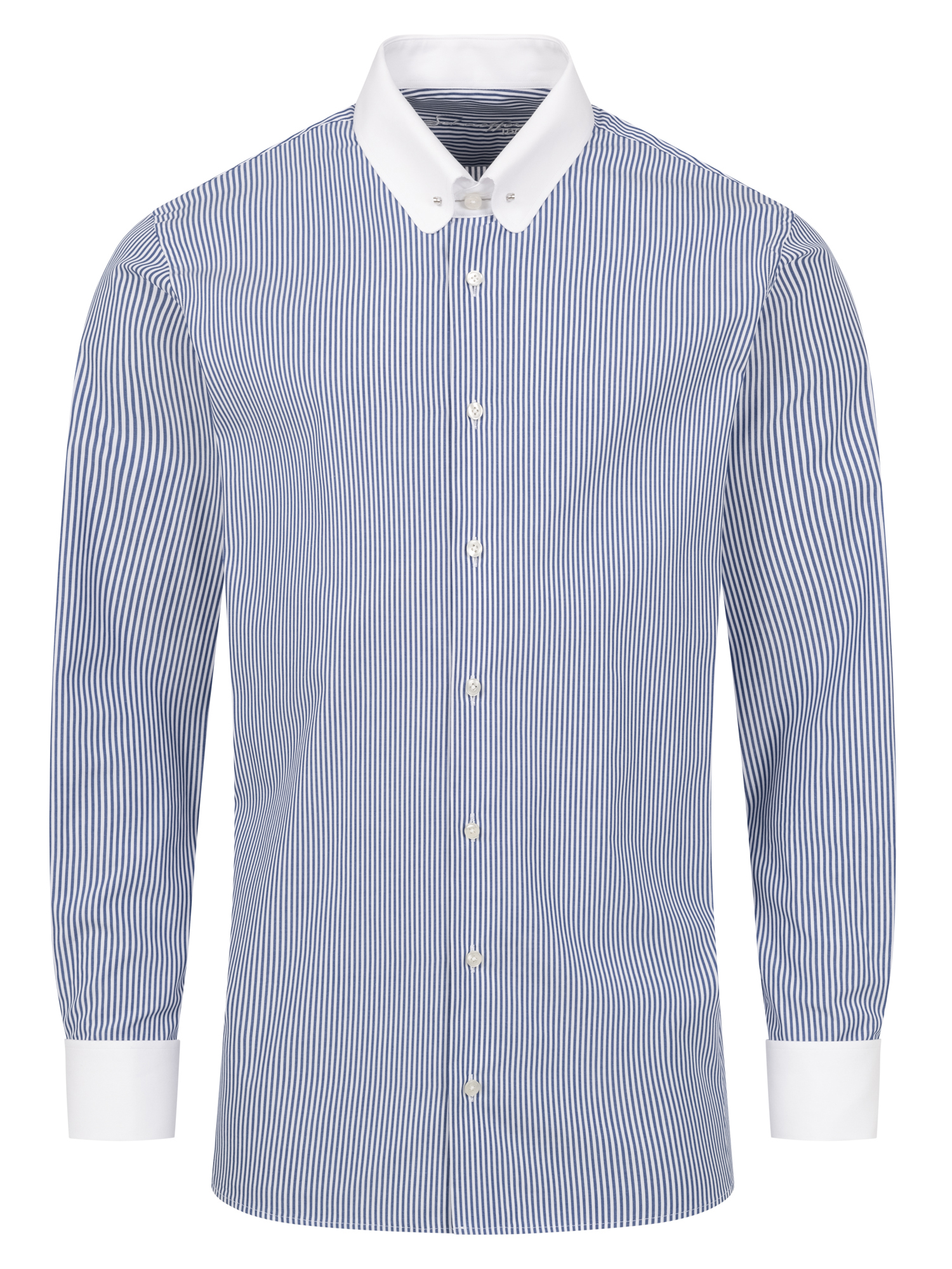 Blau gestreiftes Modern Cut Classic Line Schaeffer Hemd mit Piccadilly Kragen Blau gestreiftes Modern Cut Classic Line Schaeffer Hemd mit Piccadilly Kragen