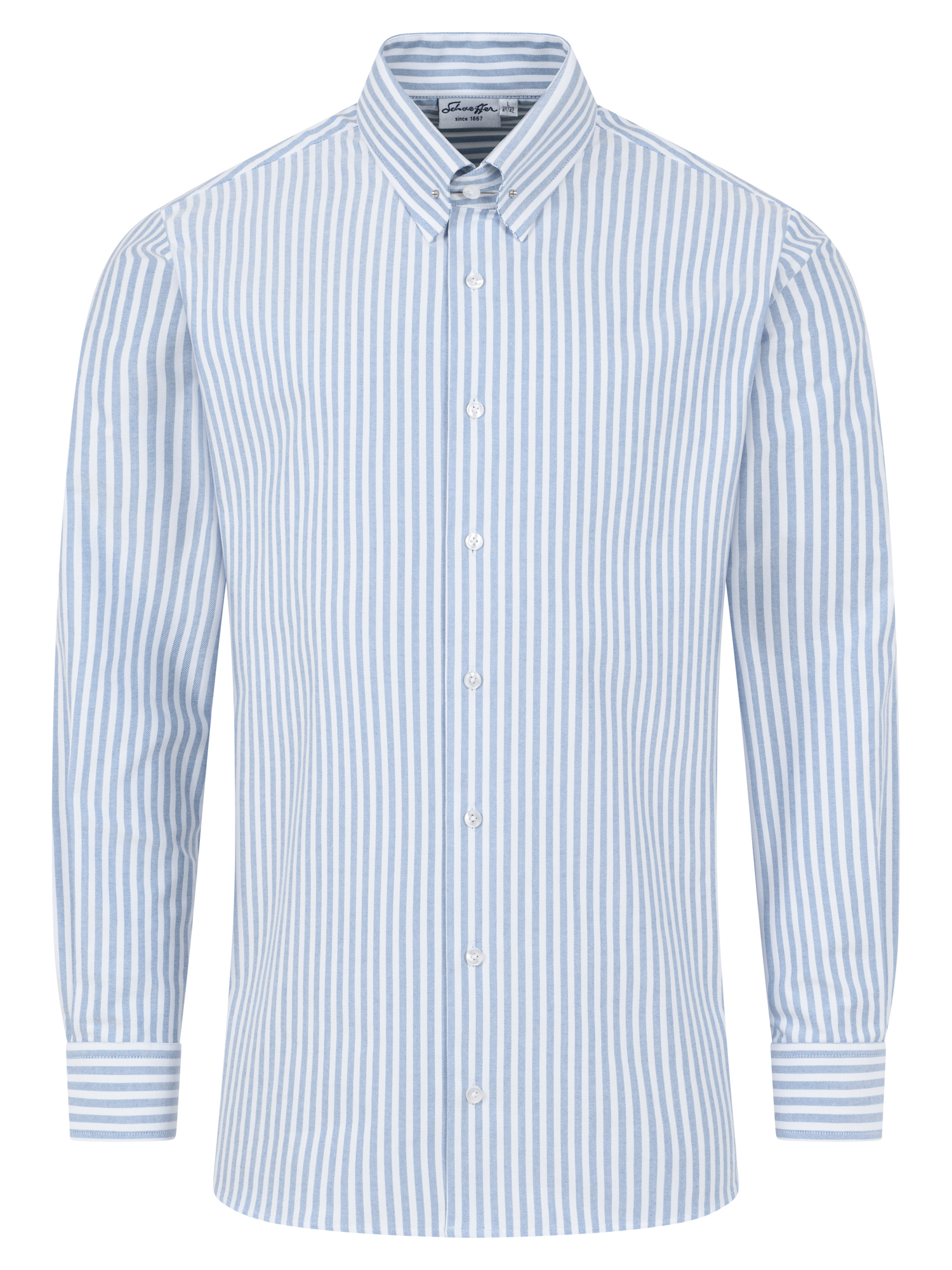 Weißes Modern Cut Urban Line Schaeffer Hemd mit Piccadilly Kragen