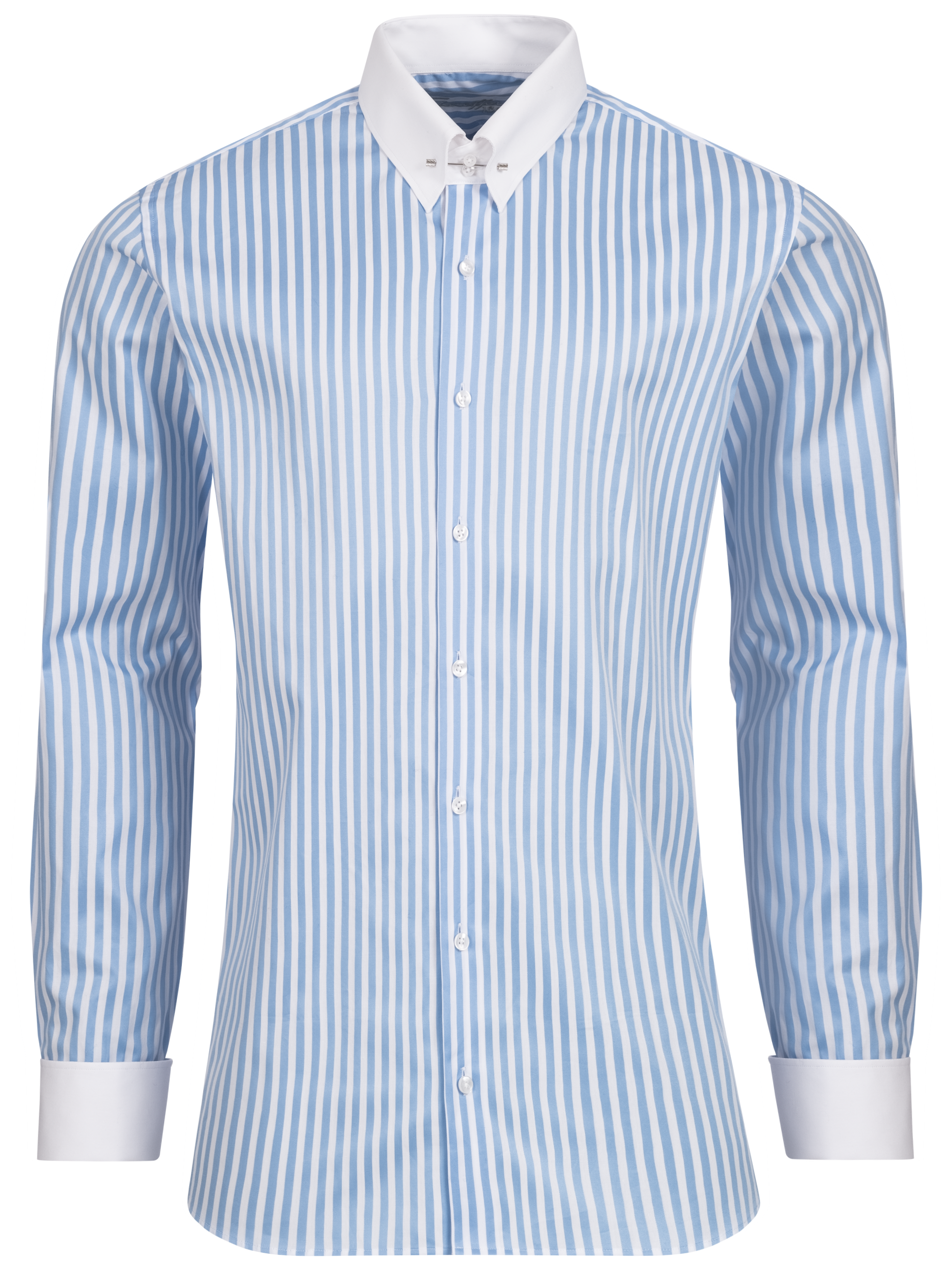 Hellblau gestreiftes Slim Fit Premium Line Schaeffer Hemd mit Piccadilly Kragen Hellblau gestreiftes Slim Fit Premium Line Schaeffer Hemd mit Piccadilly Kragen