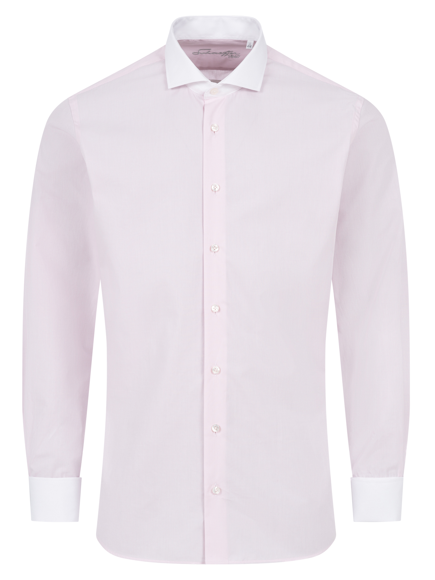 Rosé gestreiftes Modern Cut Classic Line Schaeffer Hemd mit Hai Kragen Rosé gestreiftes Modern Cut Classic Line Schaeffer Hemd mit Hai Kragen