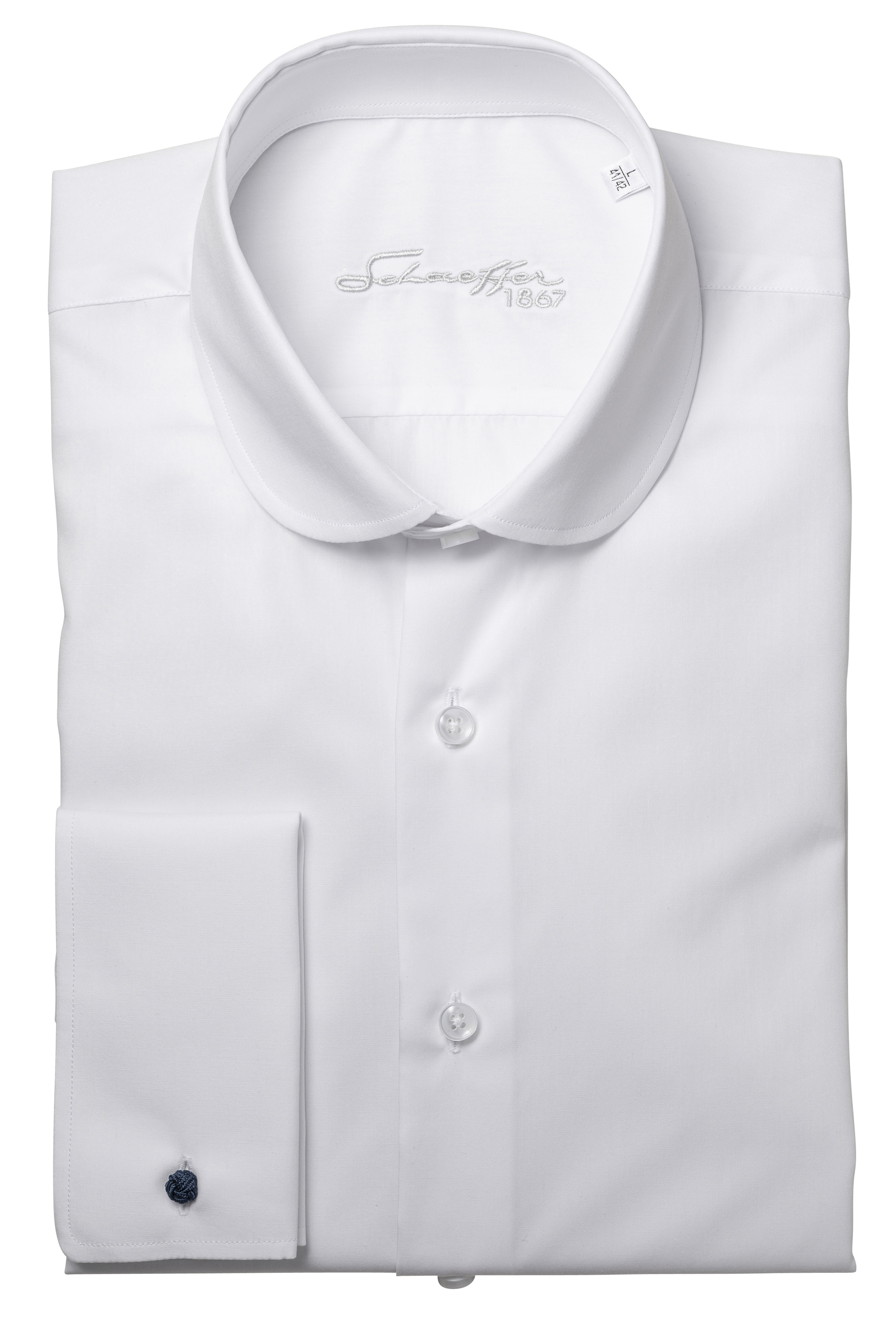 Weißes Slim Fit Classic Line Schaeffer Hemd mit Club Kragen Weißes Slim Fit Classic Line Schaeffer Hemd mit Club Kragen