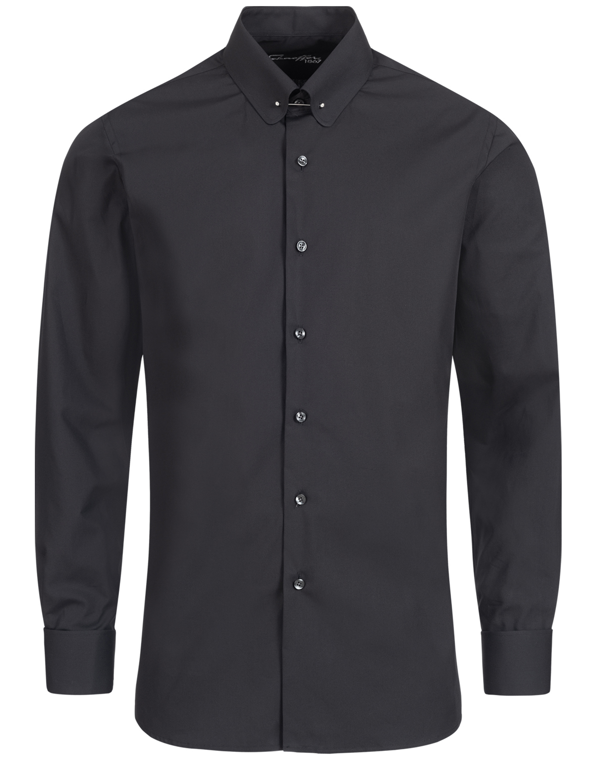 Schwarzes Modern Cut Classic Line Schaeffer Hemd mit Piccadilly Kragen Schwarzes Modern Cut Classic Line Schaeffer Hemd mit Piccadilly Kragen