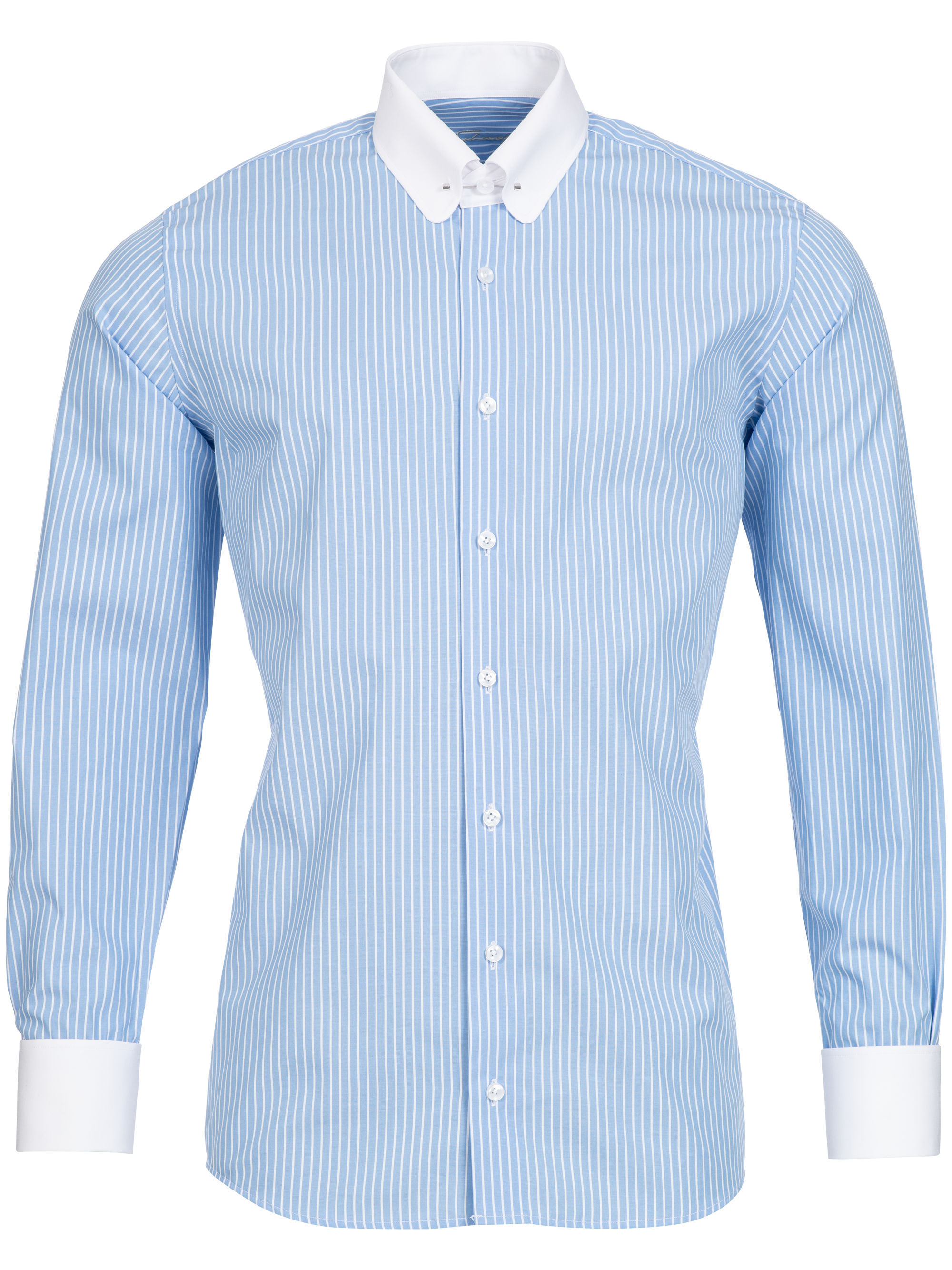 Hellblau gestreiftes Modern Cut Classic Line Schaeffer Hemd mit Piccadilly Kragen Hellblau gestreiftes Modern Cut Classic Line Schaeffer Hemd mit Piccadilly Kragen