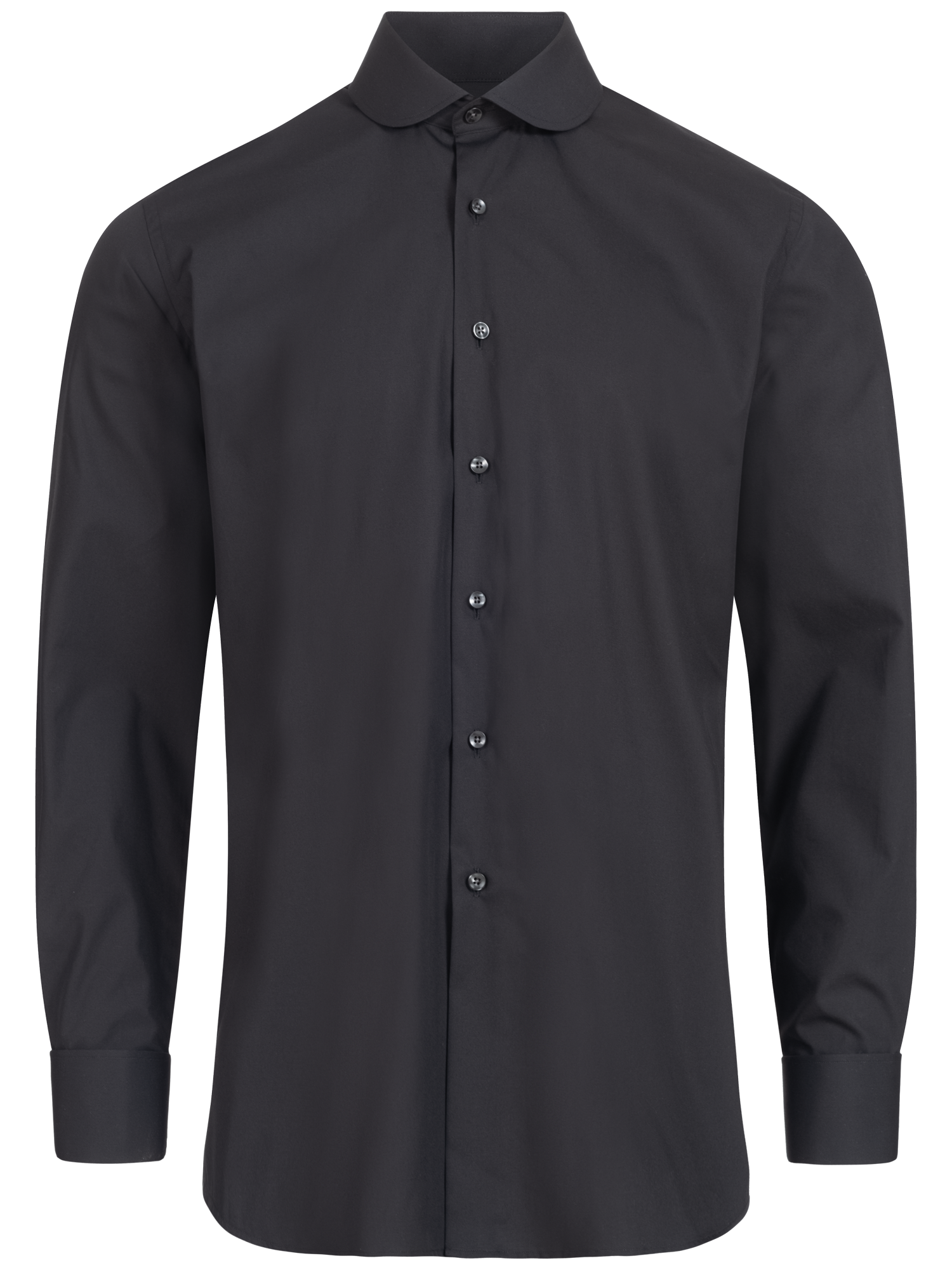 Schwarzes Modern Cut Classic Line Schaeffer Hemd mit Club Kragen Schwarzes Modern Cut Classic Line Schaeffer Hemd mit Club Kragen