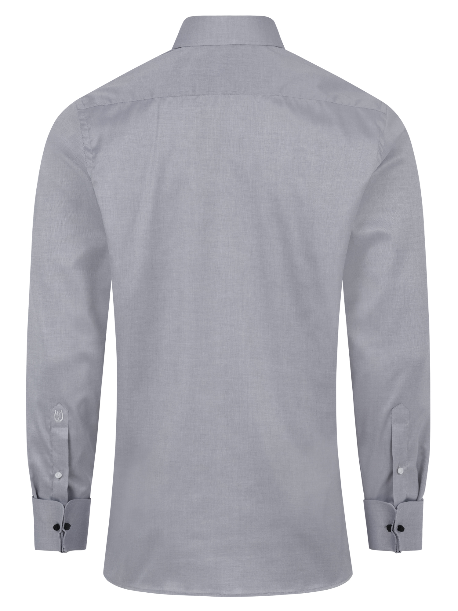 Graues Fischgrat Slim Fit Premium Line Schaeffer Hemd mit Piccadilly Kragen 