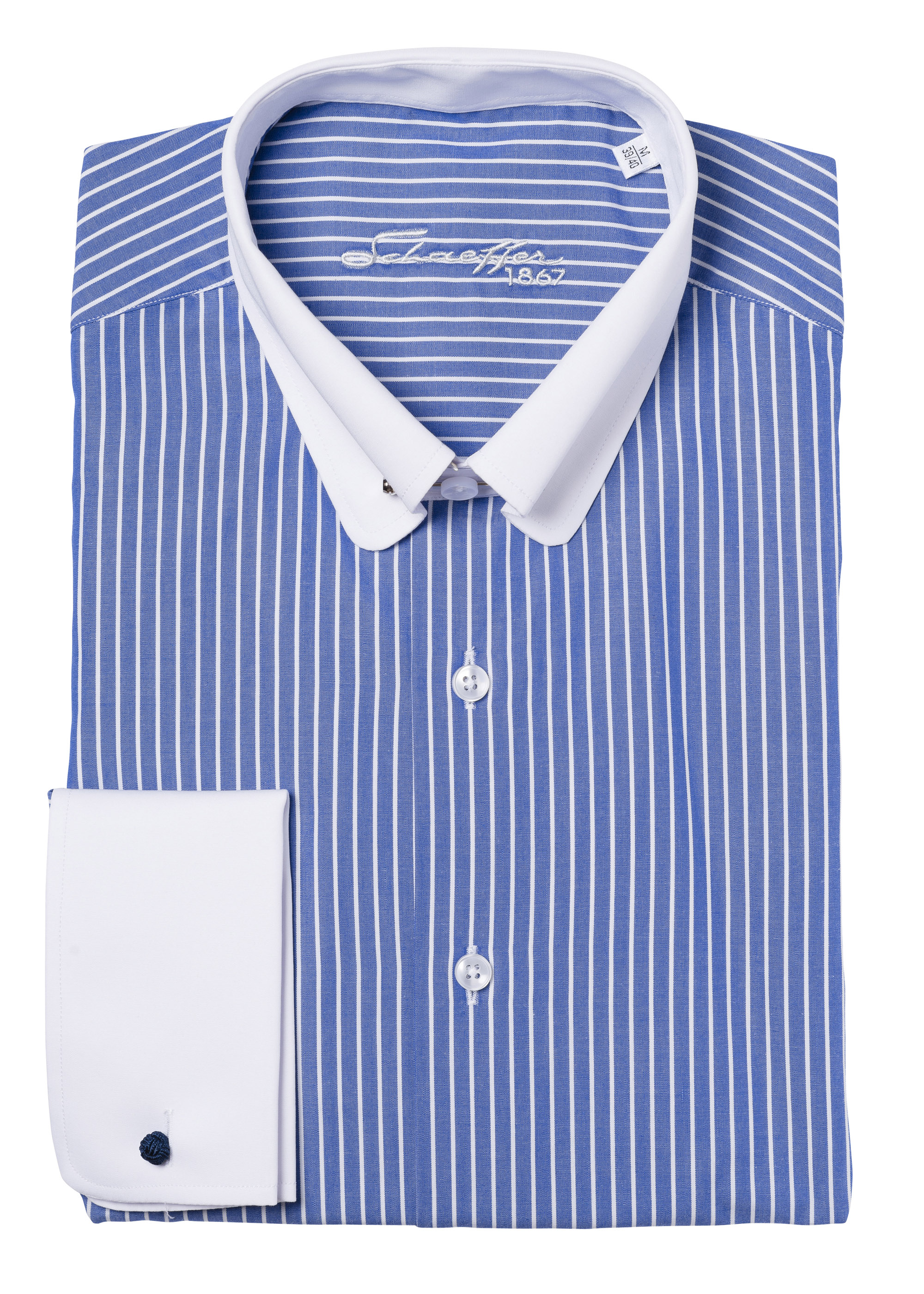 Blau gestreiftes Regular Cut Classic Line Schaeffer Hemd mit Piccadilly Kragen Blau gestreiftes Regular Cut Classic Line Schaeffer Hemd mit Piccadilly Kragen