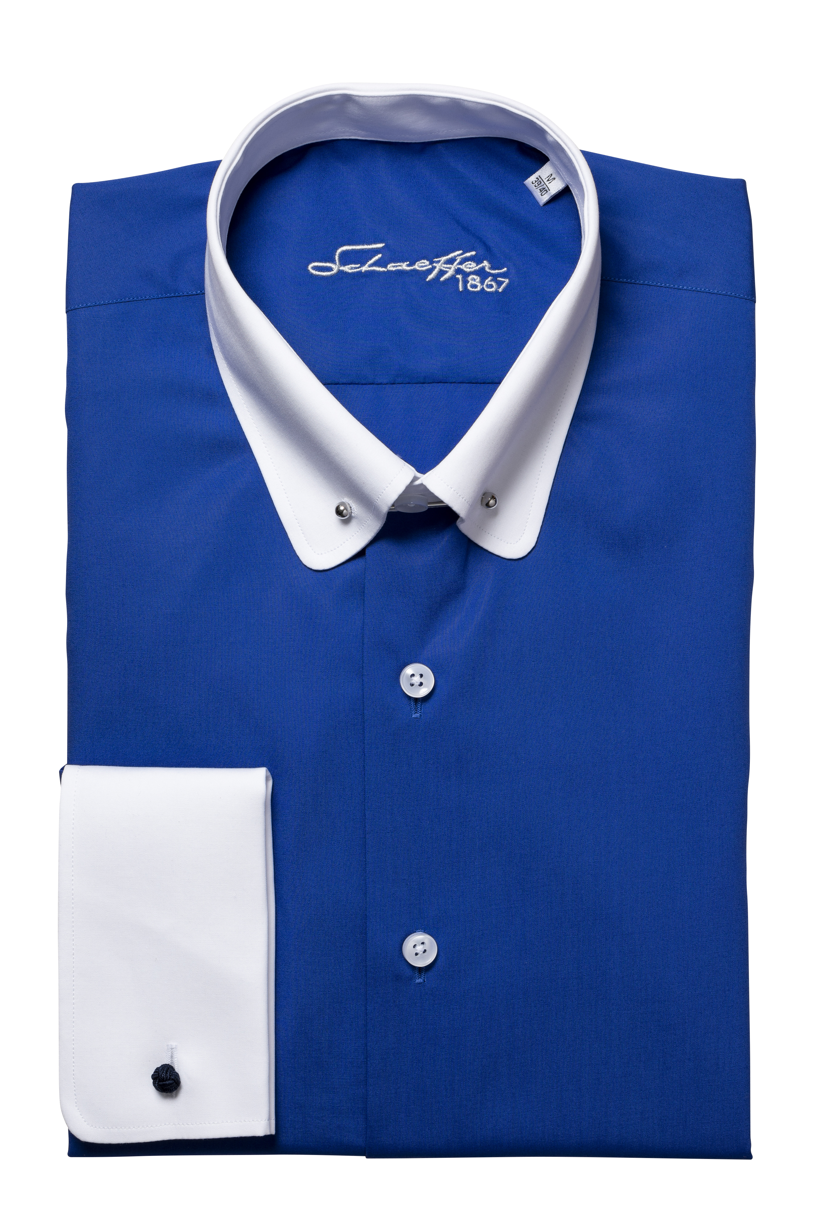 Blaues Slim Fit Classic Line Schaeffer Hemd mit Piccadilly Kragen Blaues Slim Fit Classic Line Schaeffer Hemd mit Piccadilly Kragen