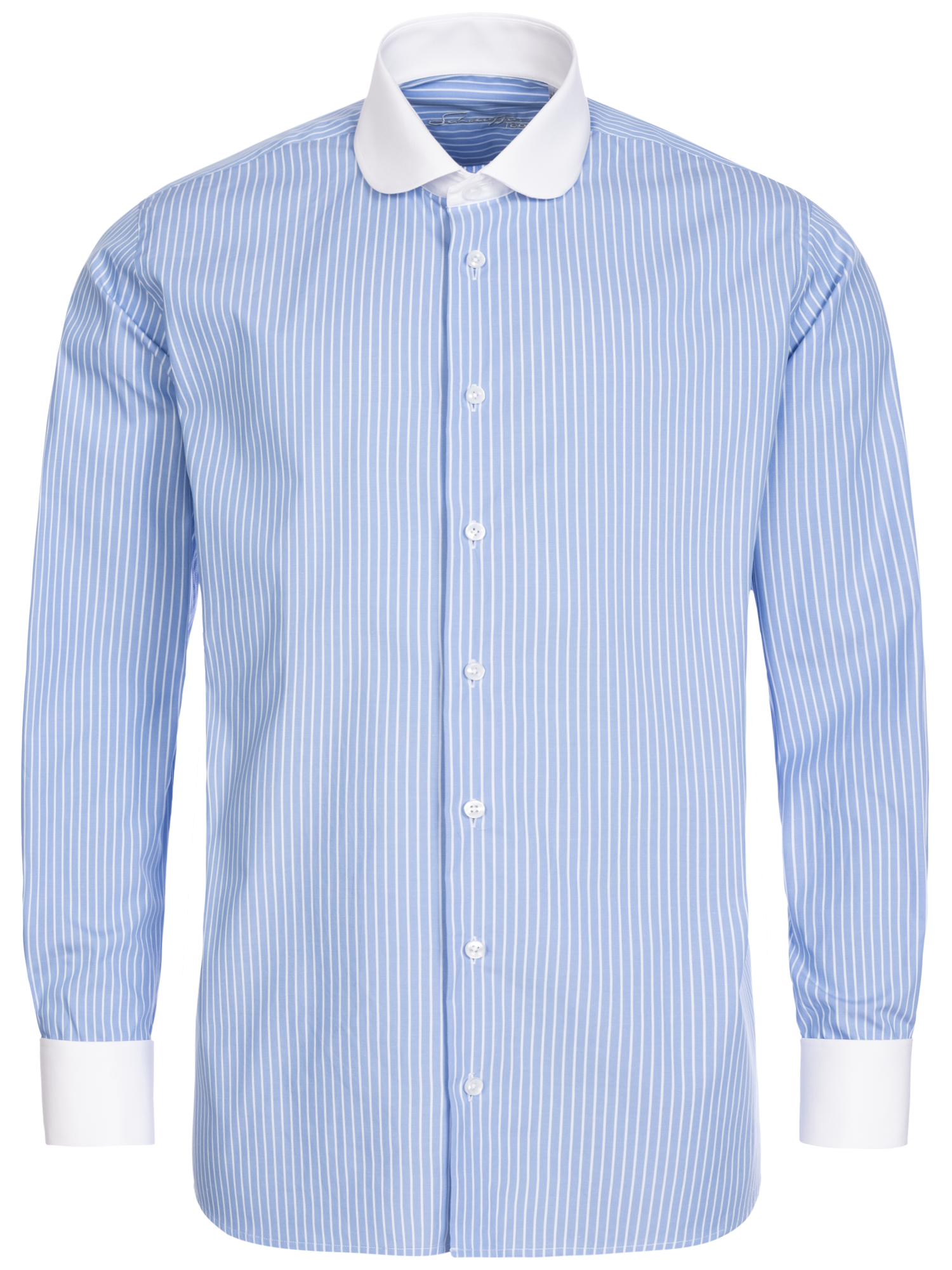 Hellblau gestreiftes Regular Cut Classic Line Schaeffer Hemd mit Club Kragen Hellblau gestreiftes Regular Cut Classic Line Schaeffer Hemd mit Club Kragen