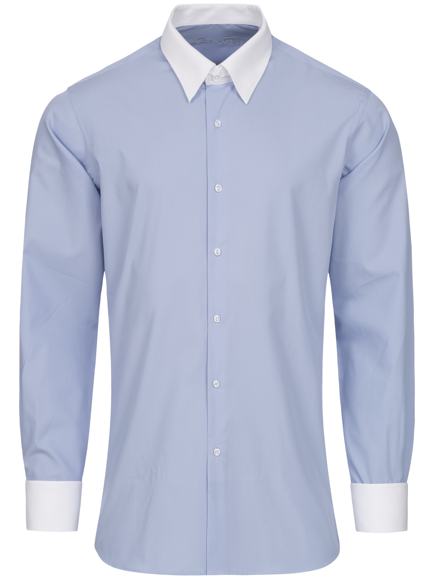 Hellblaues Slim Fit Classic Line Schaeffer Hemd mit Tab Kragen Hellblaues Slim Fit Classic Line Schaeffer Hemd mit Tab Kragen