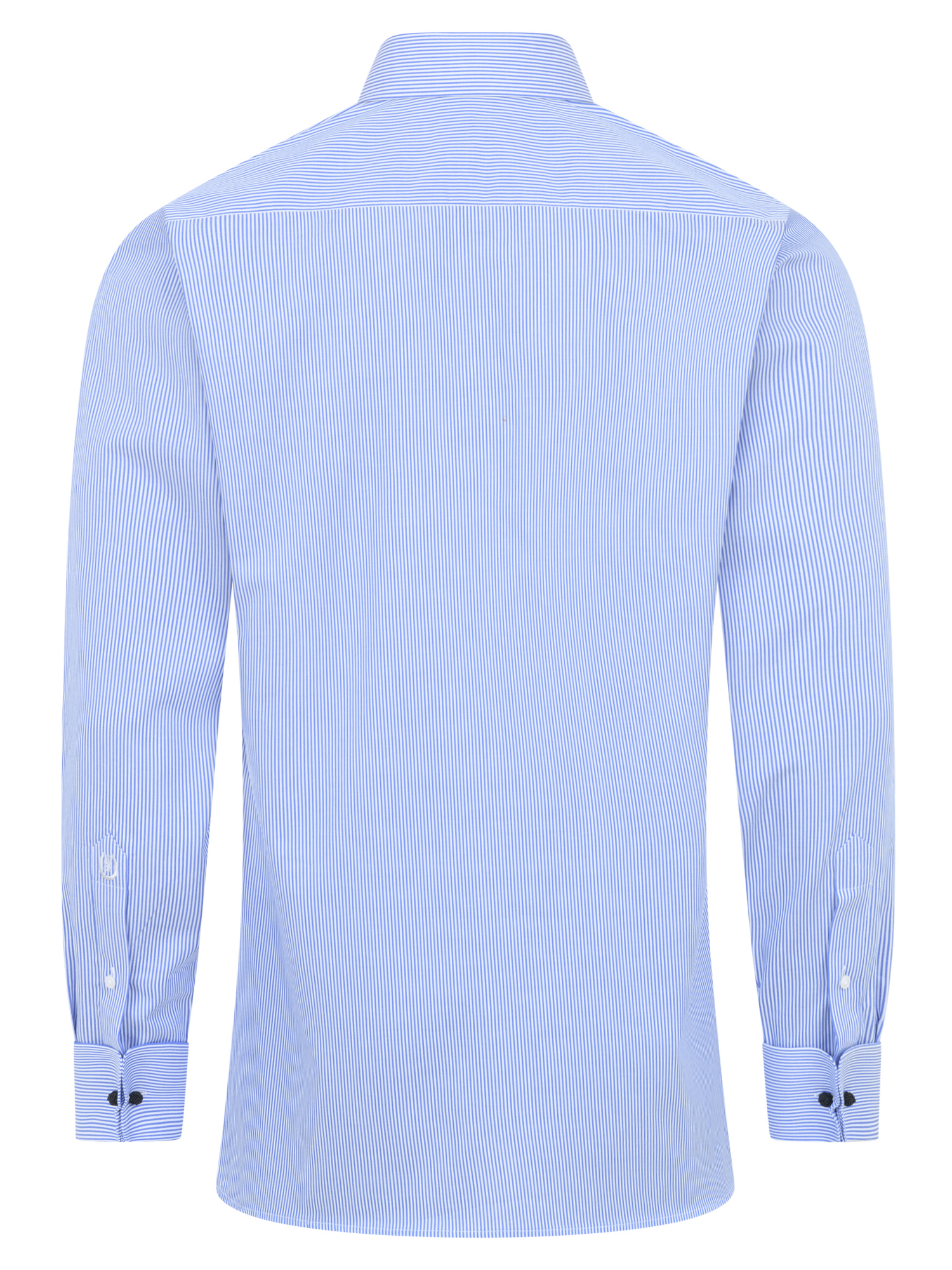 Blauer Streifen Slim Fit Classic Line Schaeffer Hemd mit Piccadilly Kragen