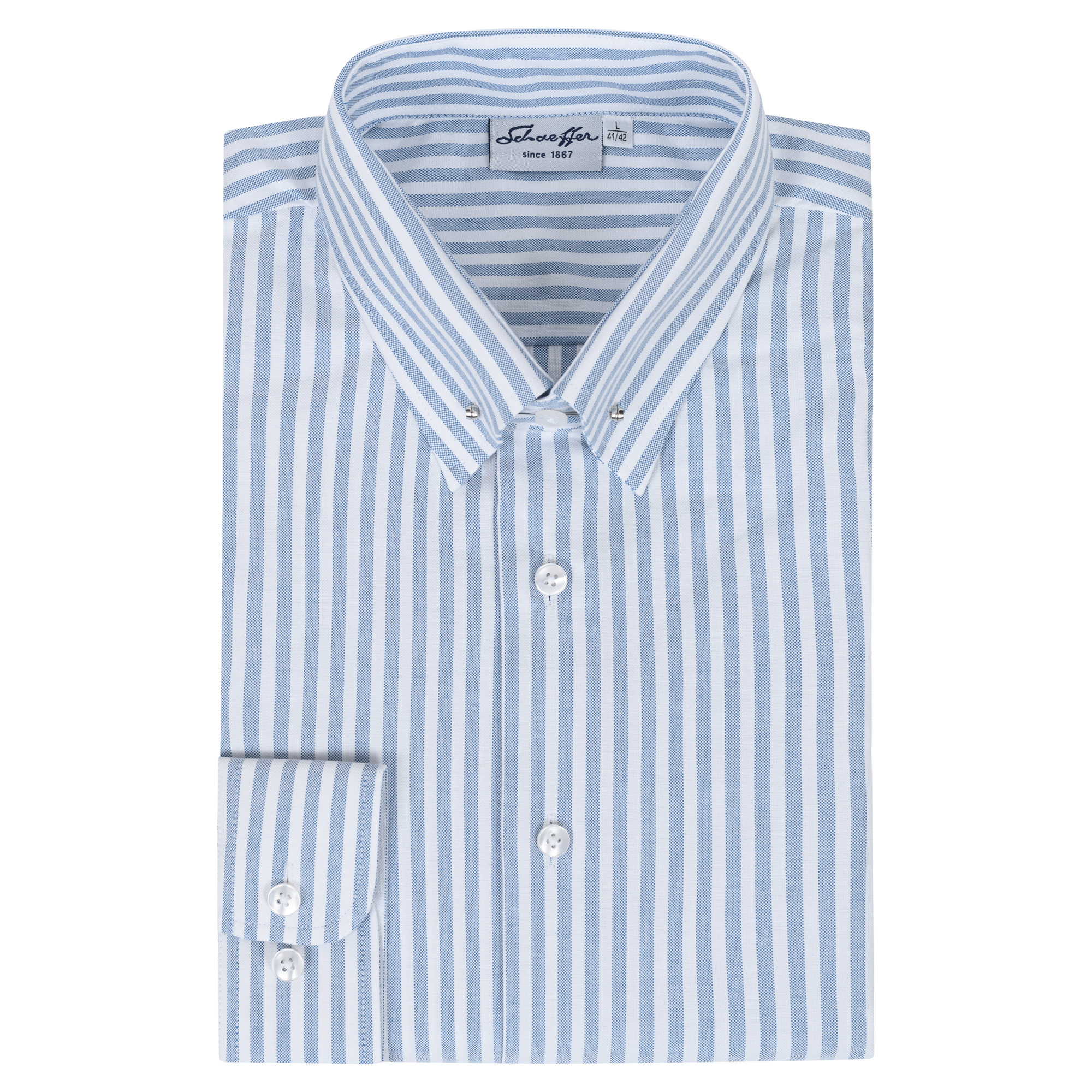 Weißes Modern Cut Urban Line Schaeffer Hemd mit Piccadilly Kragen