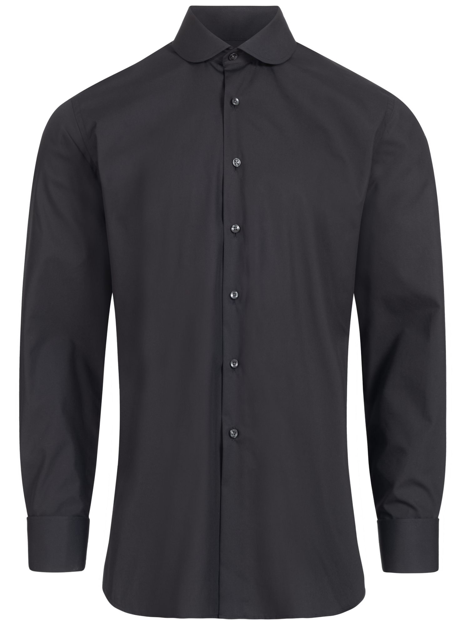 Schwarzes Slim Fit Classic Line Schaeffer Hemd mit Club Kragen Schwarzes Slim Fit Classic Line Schaeffer Hemd mit Club Kragen