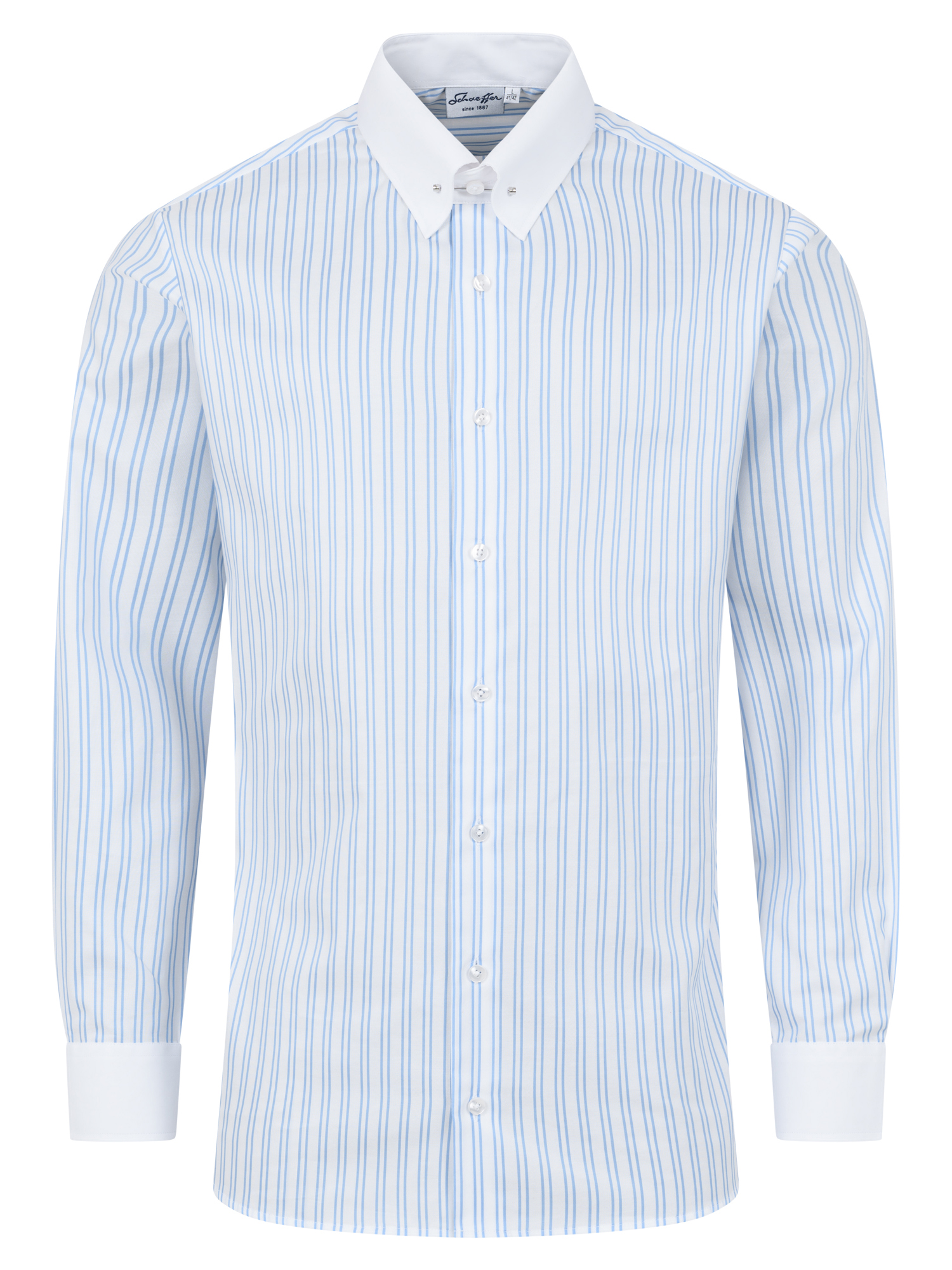 Weißes Modern Cut Urban Line Schaeffer Hemd mit Piccadilly Kragen
