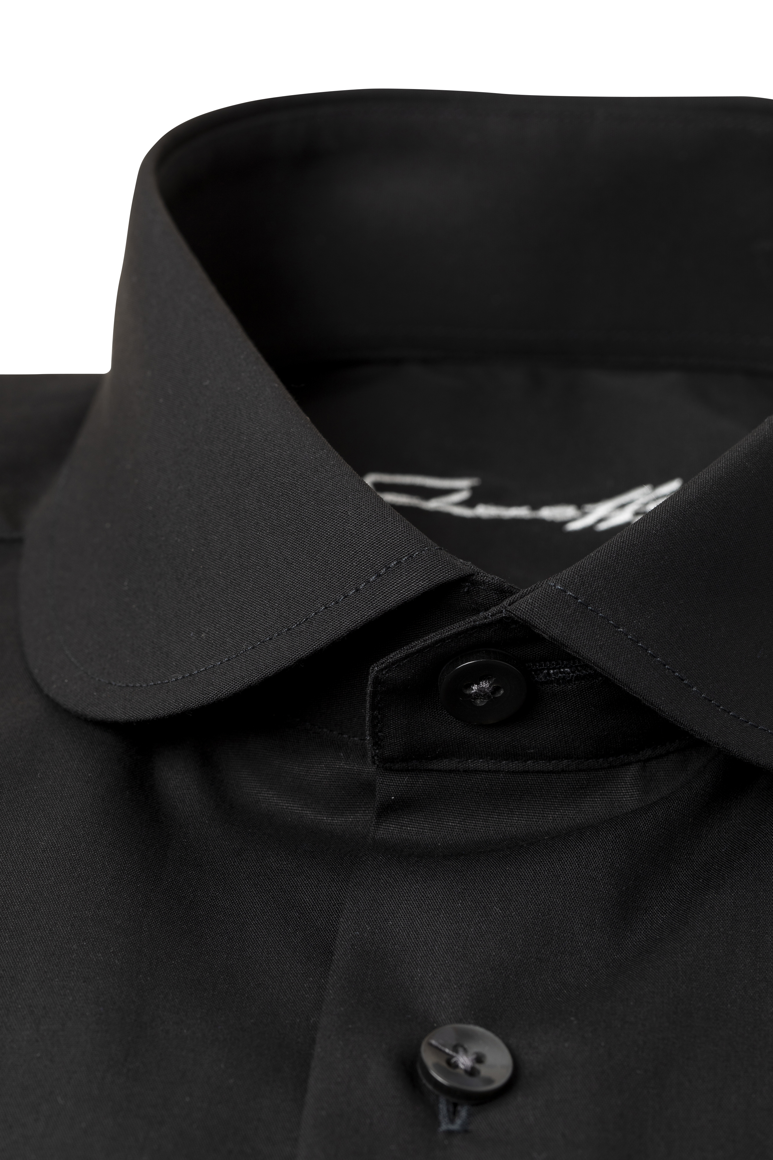 Schwarzes Slim Fit Classic Line Schaeffer Hemd mit Club Kragen Schwarzes Slim Fit Classic Line Schaeffer Hemd mit Club Kragen
