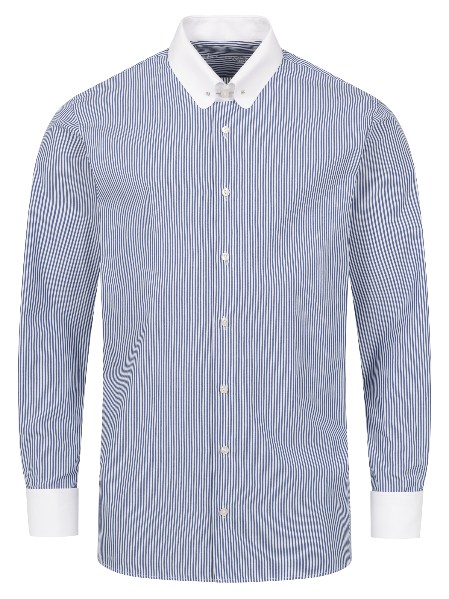 Blau gestreiftes Regular Cut Classic Line Schaeffer Hemd mit Piccadilly Kragen Blau gestreiftes Regular Cut Classic Line Schaeffer Hemd mit Piccadilly Kragen