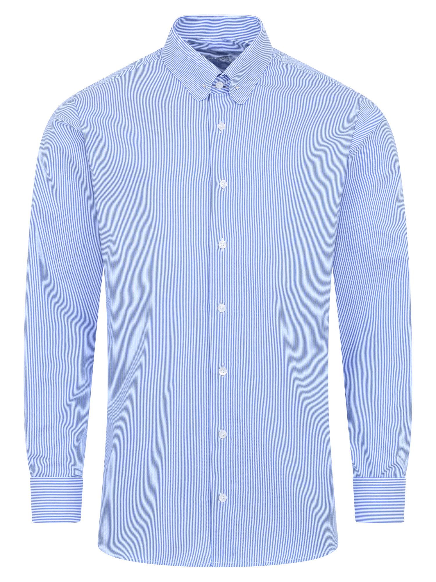 Blauer Streifen Modern Cut Classic Line Schaeffer Hemd mit Piccadilly Kragen