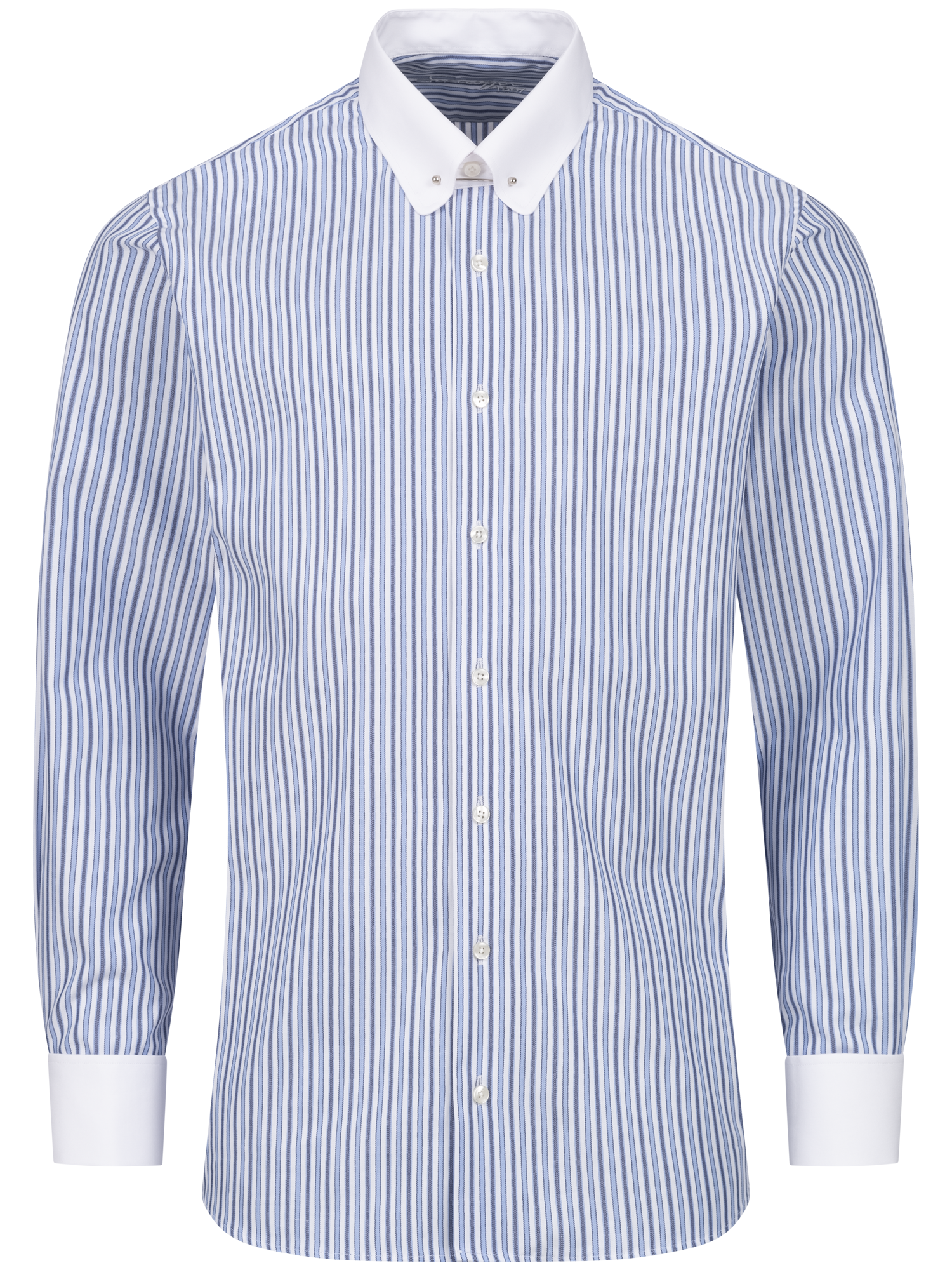 Hellblau/blau gestreiftes Modern Cut Classic Line Schaeffer Hemd mit Piccadilly Kragen Hellblau/blau gestreiftes Modern Cut Classic Line Schaeffer Hemd mit Piccadilly Kragen