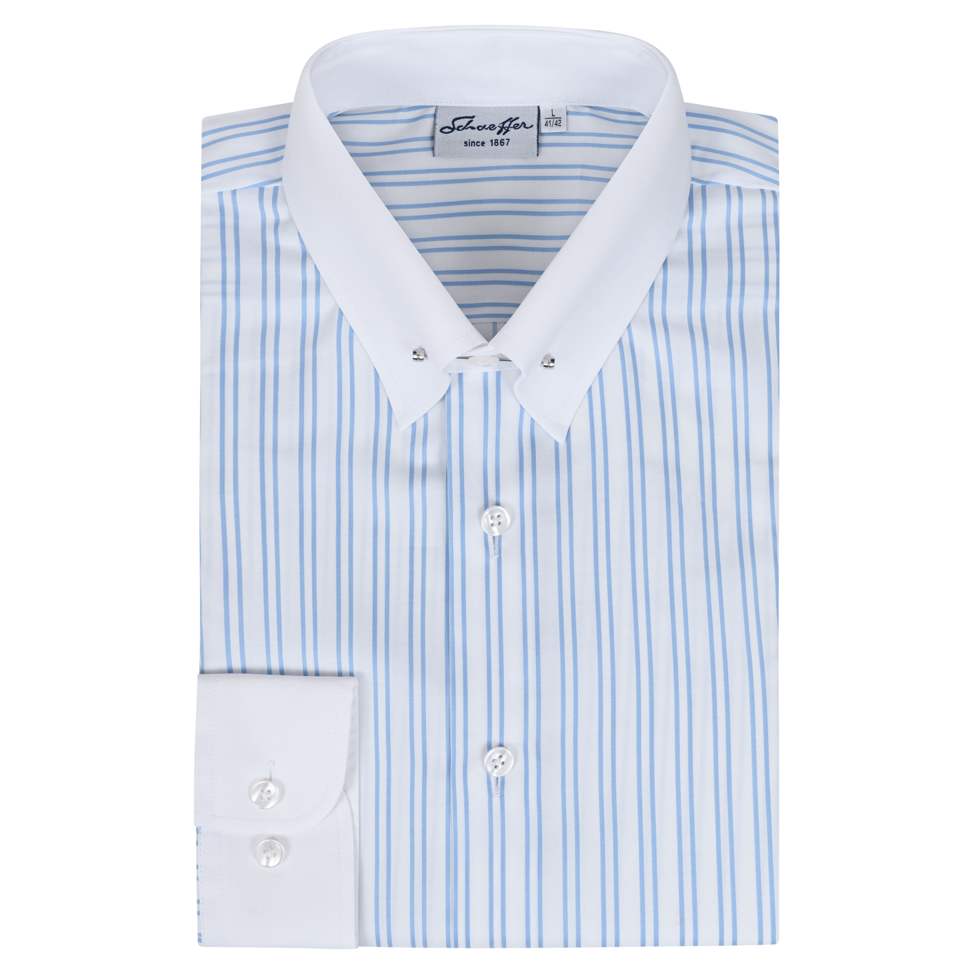 Weißes Modern Cut Urban Line Schaeffer Hemd mit Piccadilly Kragen