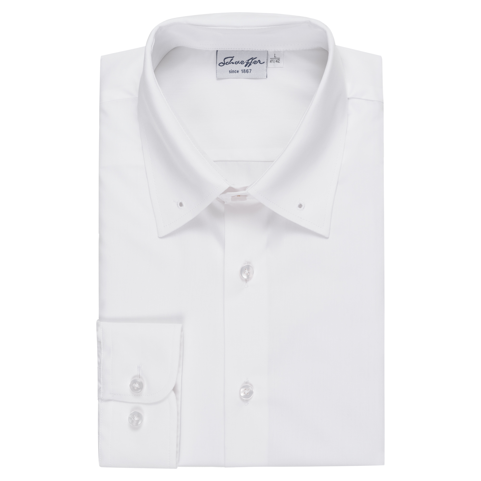 Weißes Modern Cut Urban Line Schaeffer Hemd mit Piccadilly Kragen