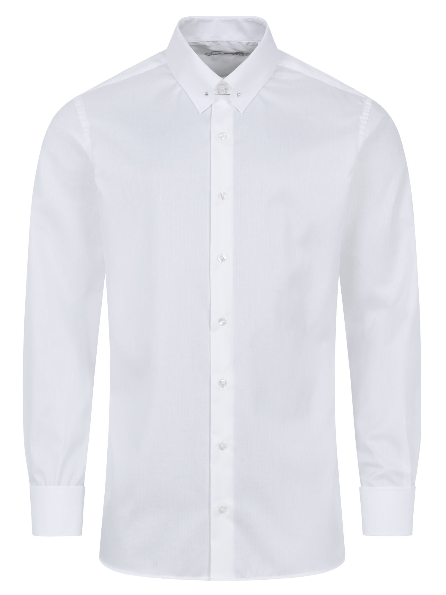 Weißes Fischgrat Modern Cut Premium Line Schaeffer Hemd mit Piccadilly Kragen 