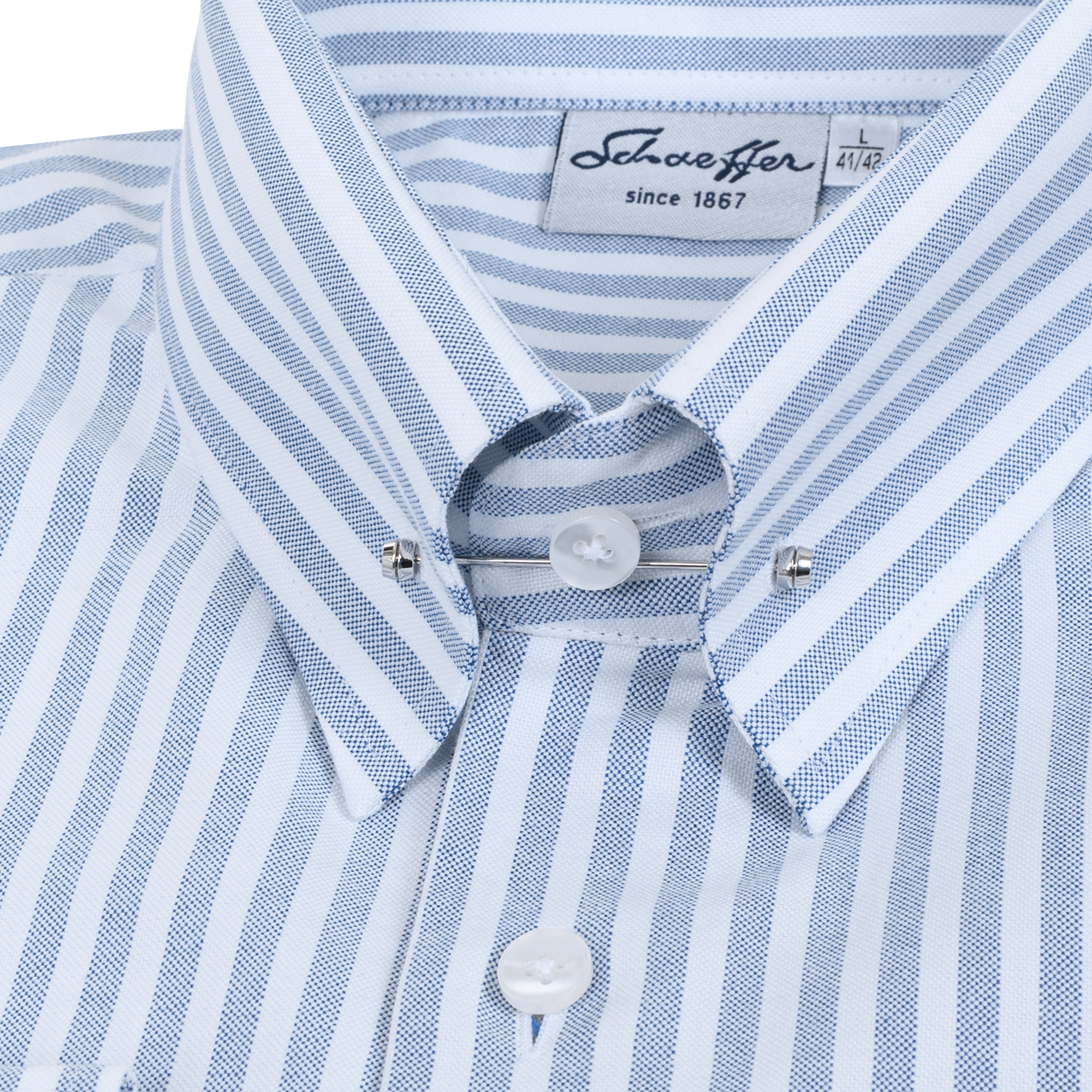 Weißes Modern Cut Urban Line Schaeffer Hemd mit Piccadilly Kragen