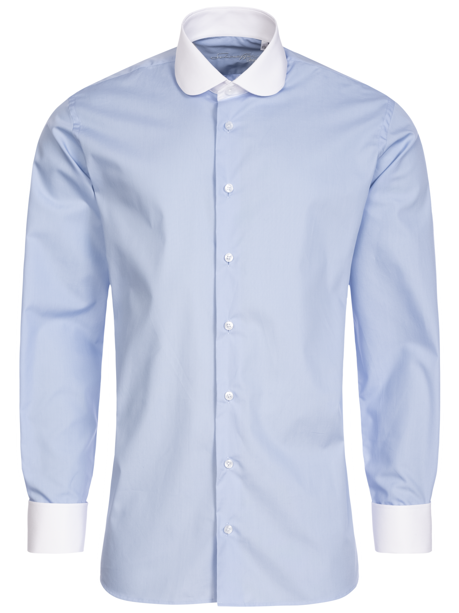Hellblaues Slim Fit Classic Line Schaeffer Hemd mit Club Kragen Hellblaues Slim Fit Classic Line Schaeffer Hemd mit Club Kragen