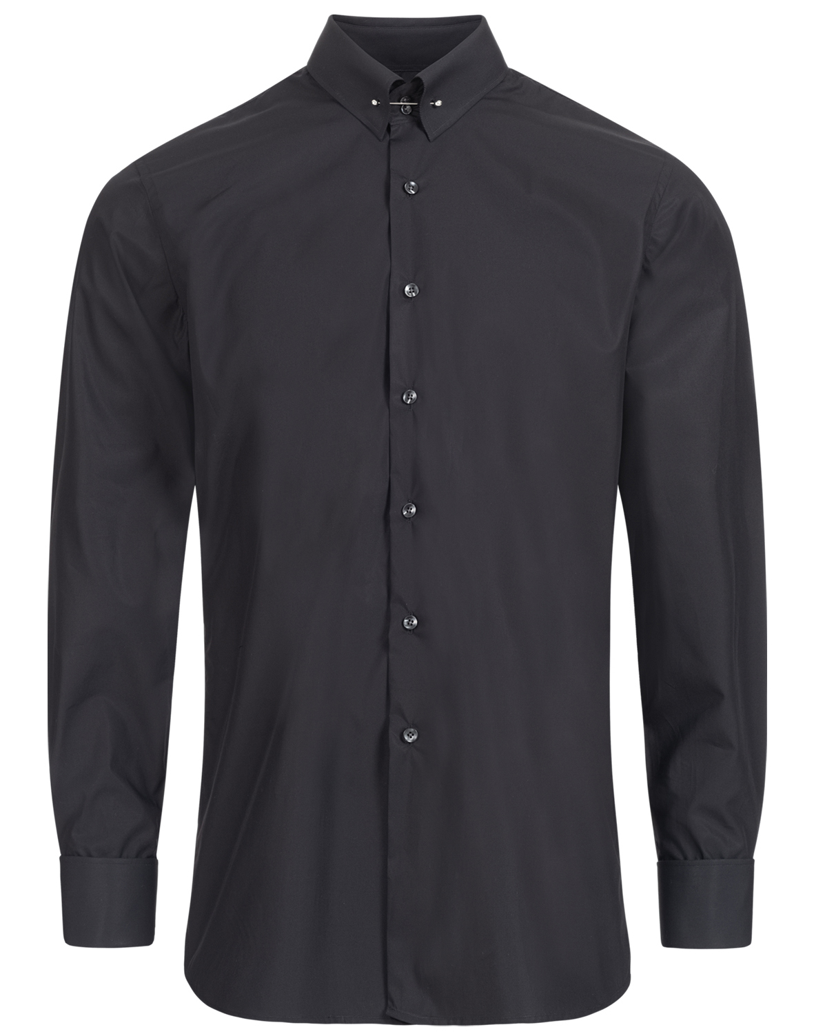 Schwarzes Slim Fit Premium Line Schaeffer Hemd mit Piccadilly Kragen Schwarzes Slim Fit Premium Line Schaeffer Hemd mit Piccadilly Kragen