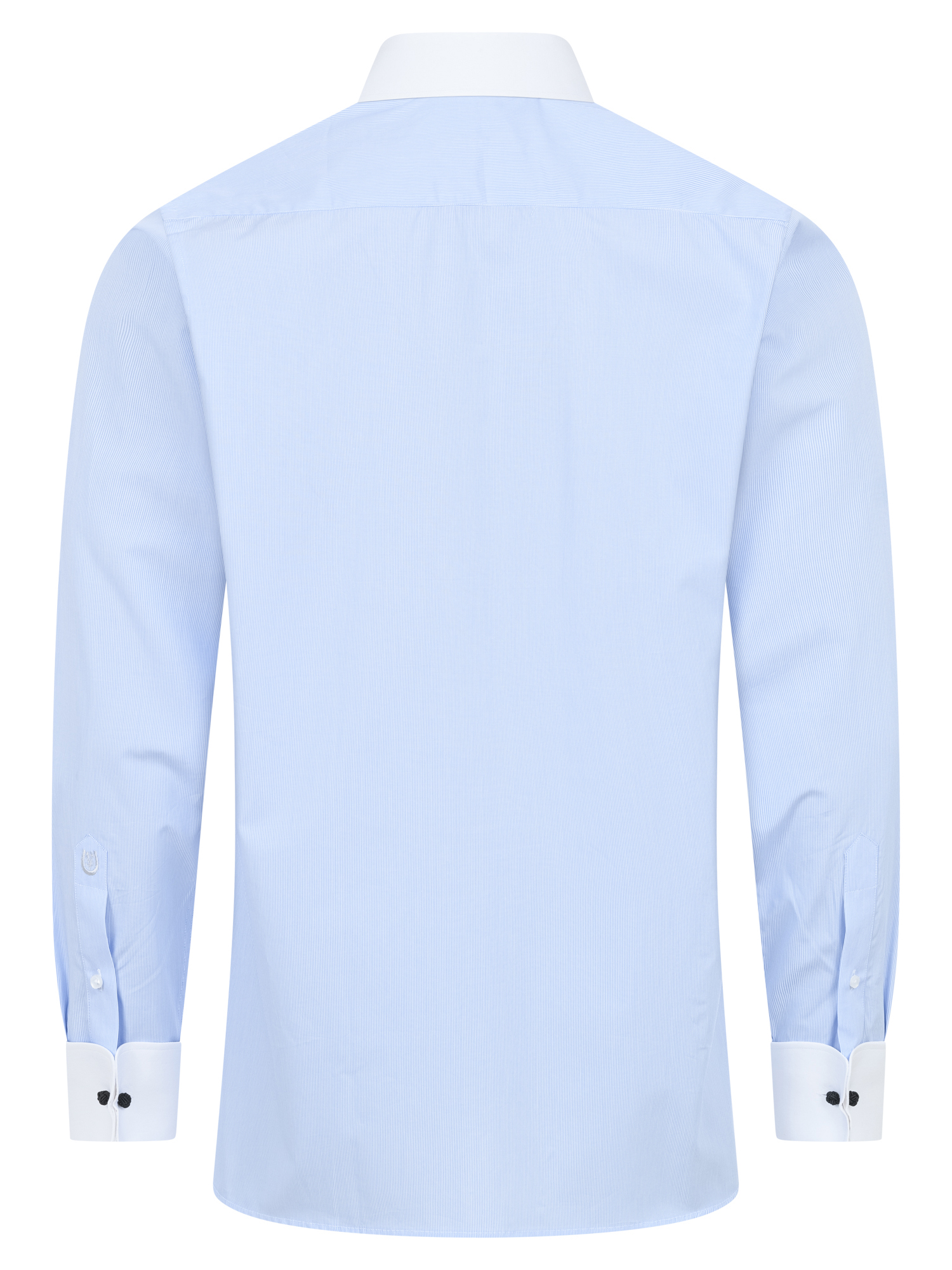 Hellblau feine Streifen Modern Cut Classic Line Schaeffer Hemd mit Piccadilly Kragen