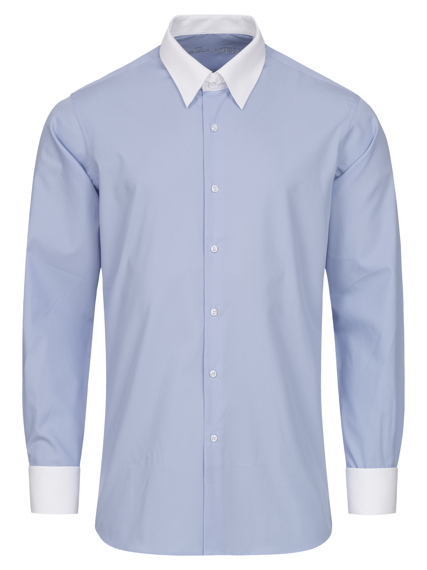 Hellblaues Modern Cut Classic Line Schaeffer Hemd mit Tab Kragen Hellblaues Modern Cut Classic Line Schaeffer Hemd mit Tab Kragen