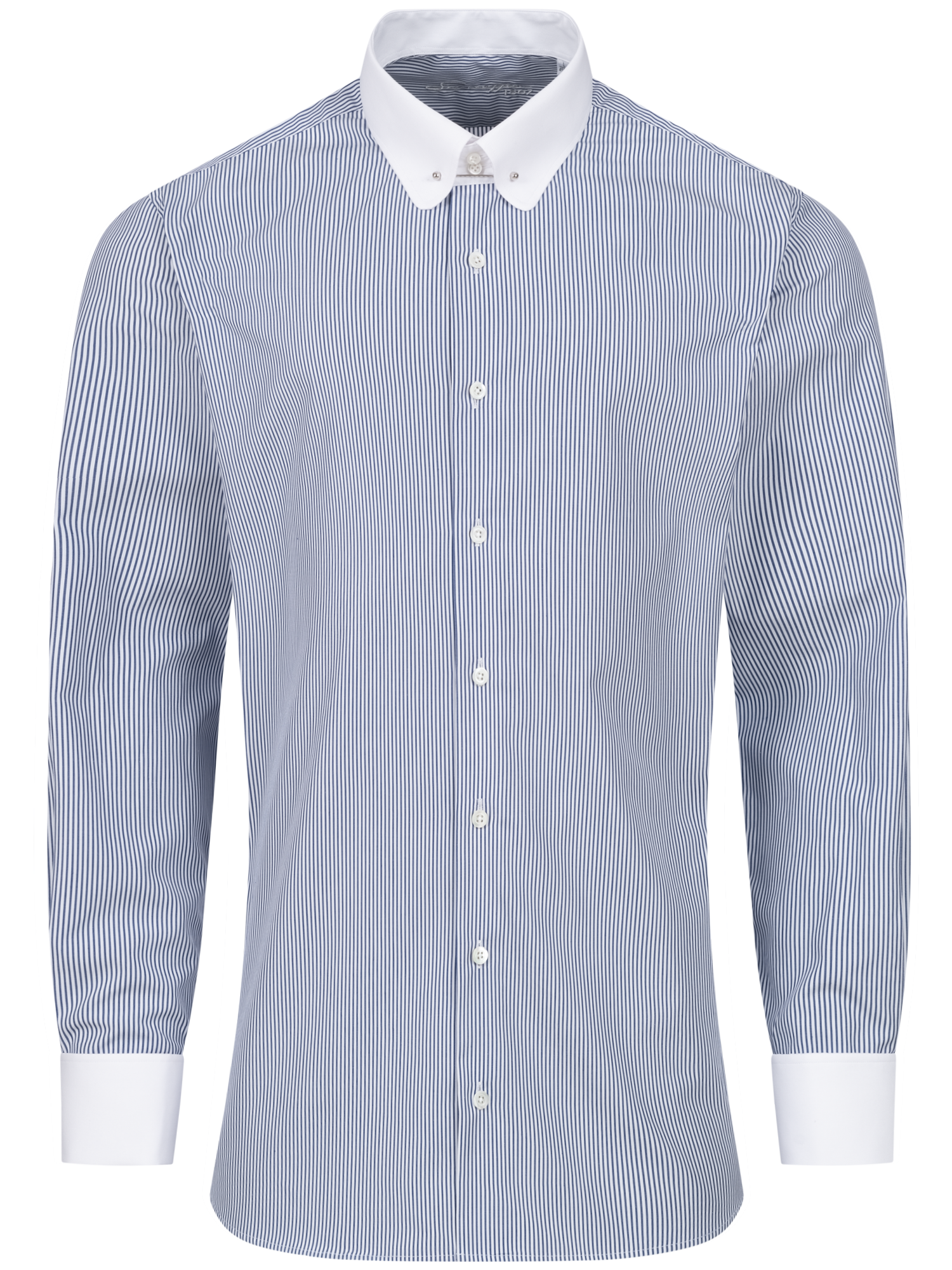 Blau gestreiftes Slim Fit Royal Line Schaeffer Hemd mit Piccadilly Kragen Blau gestreiftes Slim Fit Royal Line Schaeffer Hemd mit Piccadilly Kragen