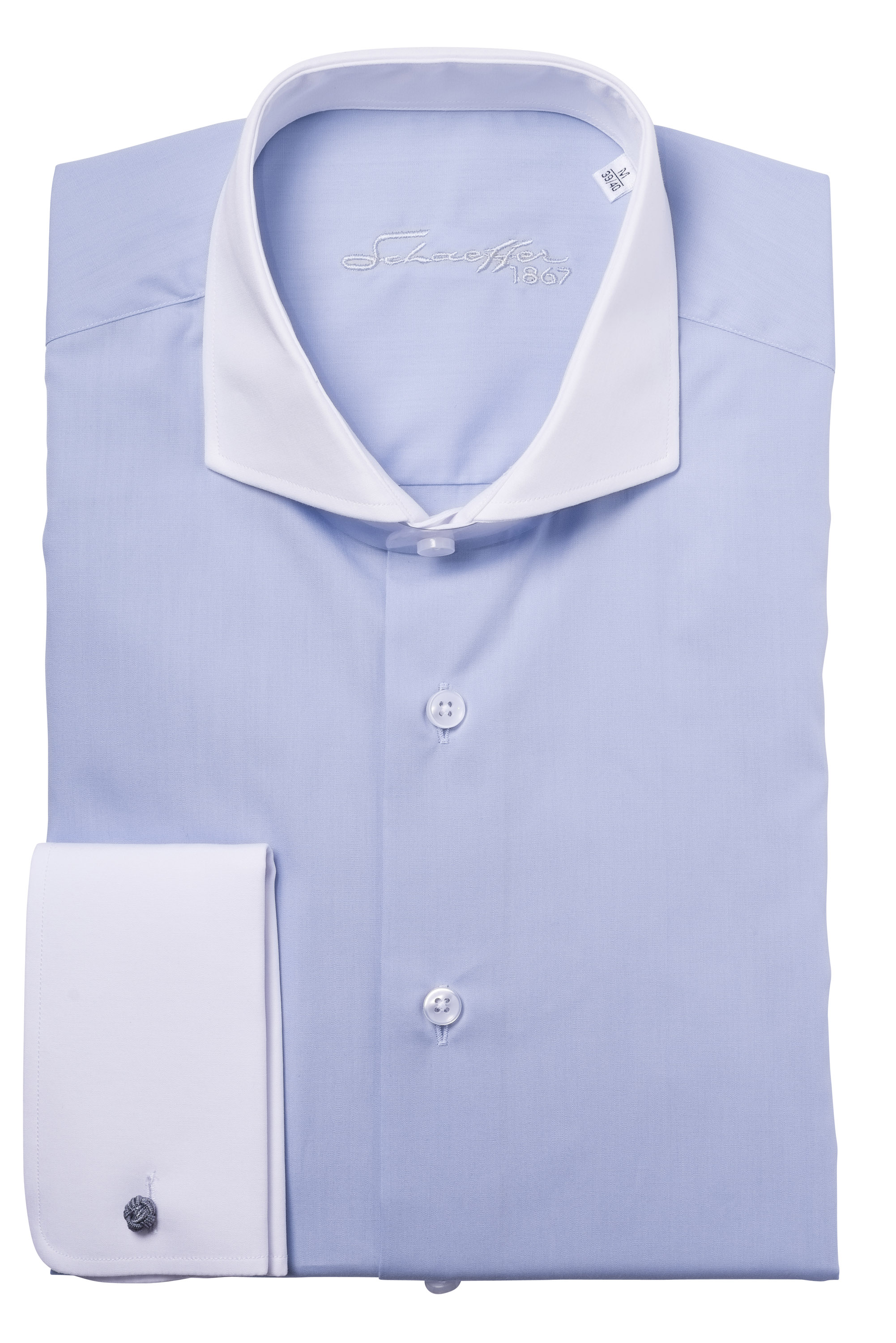 Hellblaues Modern Cut Classic Line Schaeffer Hemd mit Hai Kragen Hellblaues Modern Cut Classic Line Schaeffer Hemd mit Hai Kragen