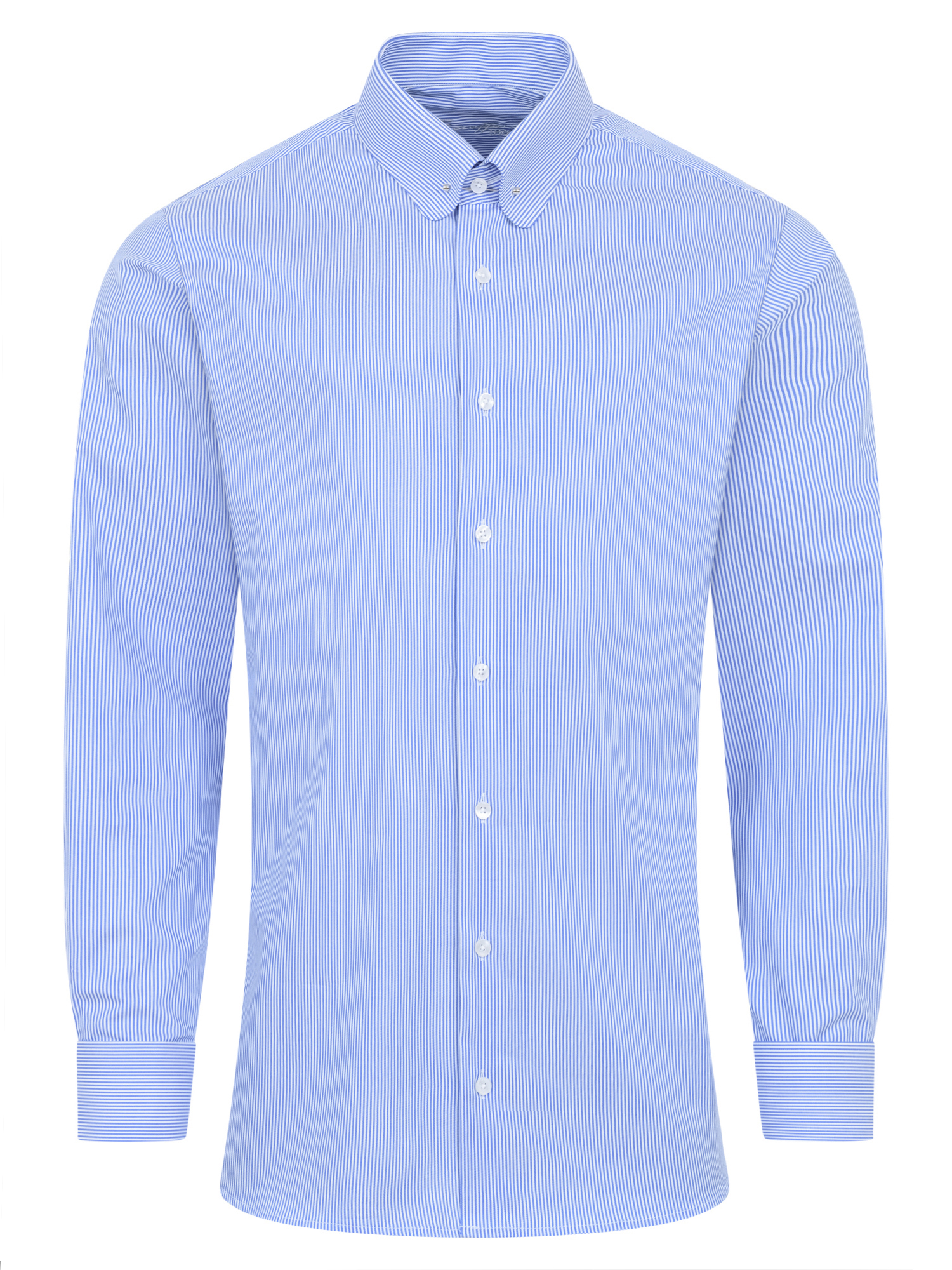 Blauer Streifen Slim Fit Classic Line Schaeffer Hemd mit Piccadilly Kragen