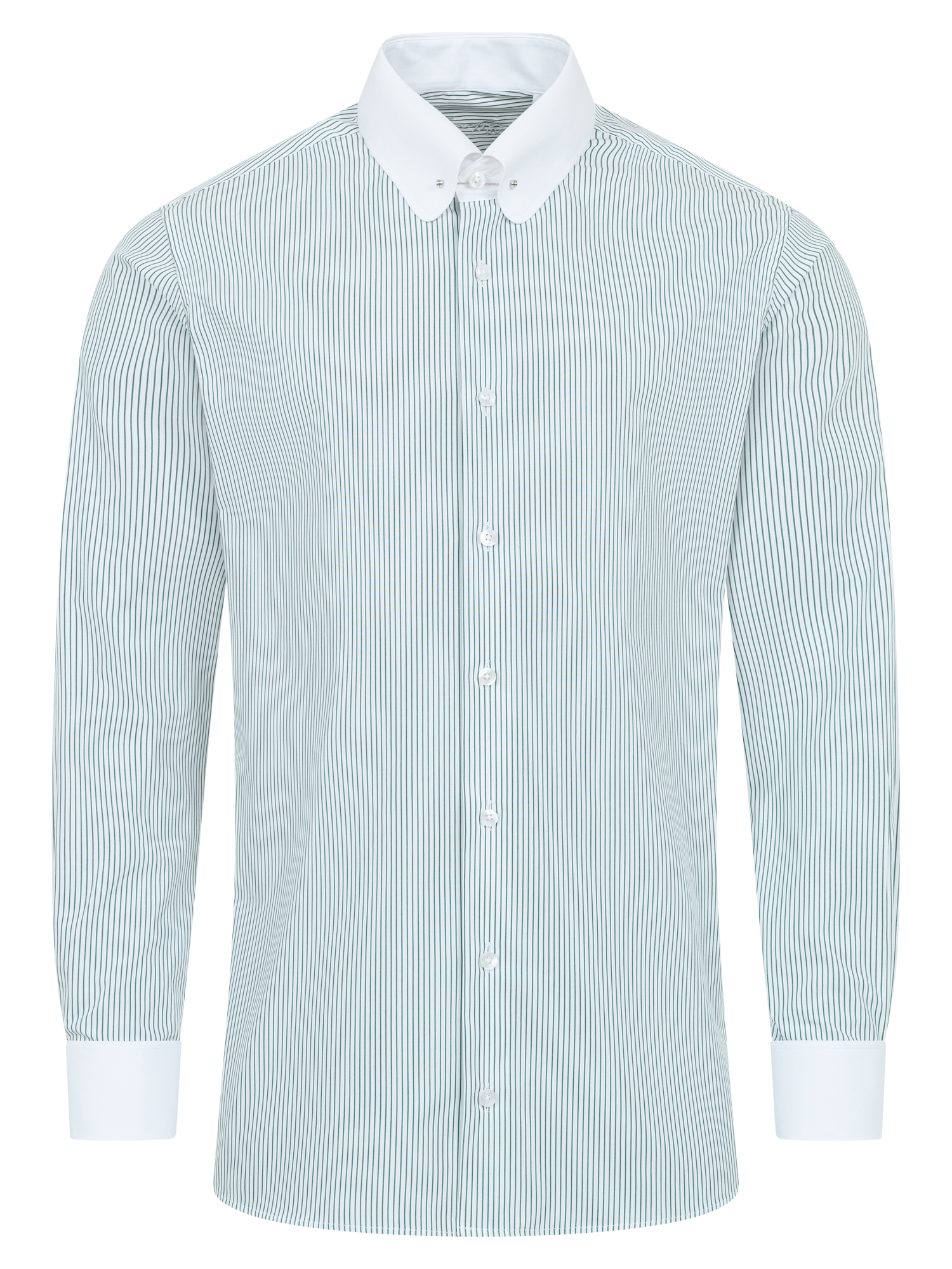Grüne Streifen Modern Cut Classic Line Schaeffer Hemd mit Piccadilly Kragen