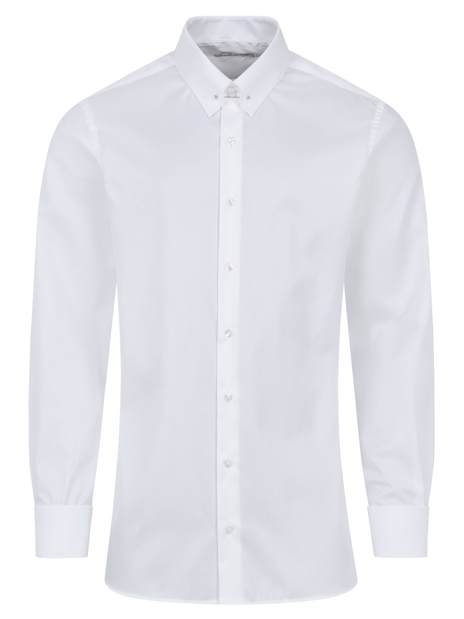 Weißes Fischgrat Slim Fit Premium Line Schaeffer Hemd mit Piccadilly Kragen