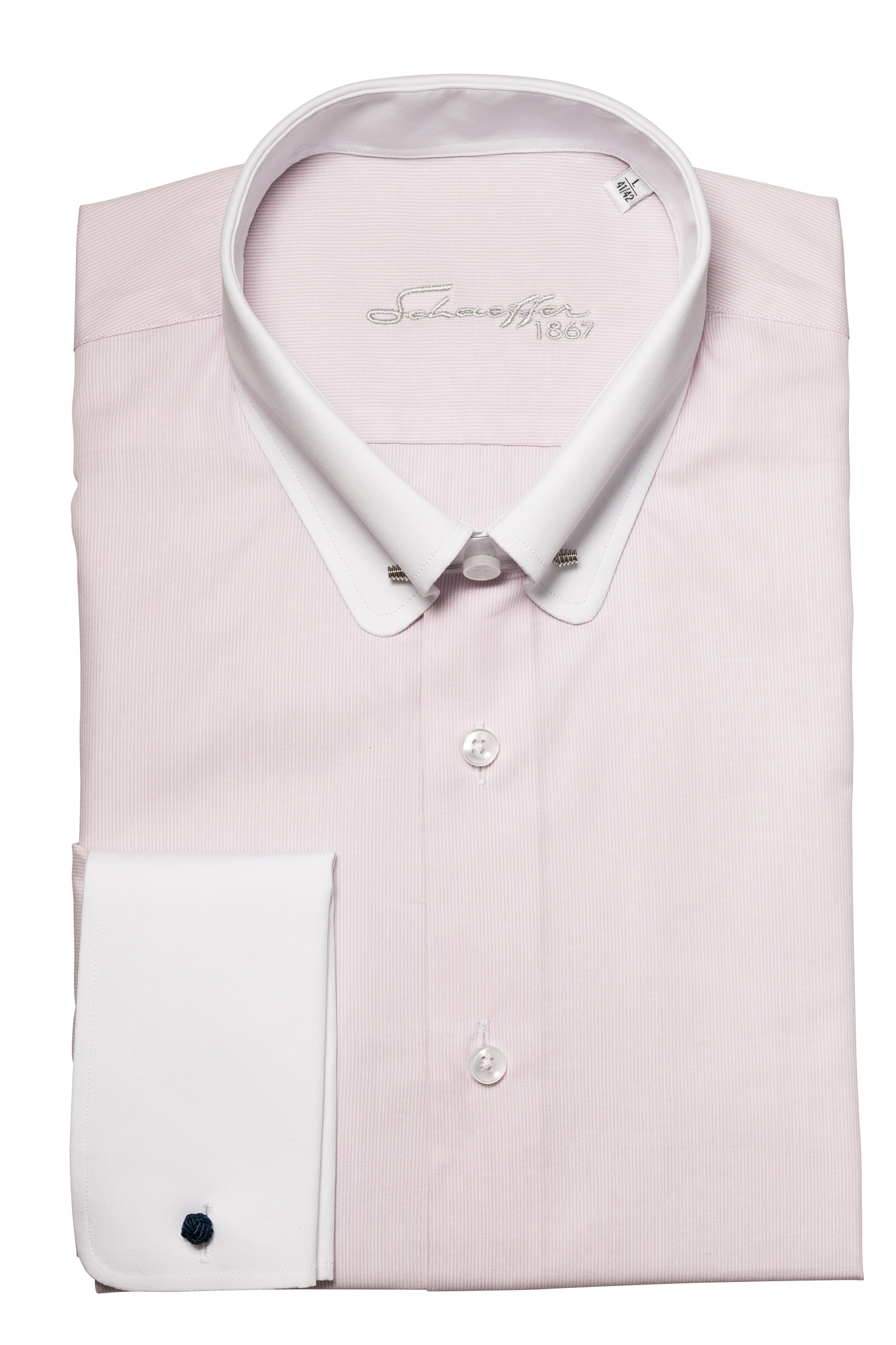 Rosé gestreiftes Slim Fit Classic Line Schaeffer Hemd mit Piccadilly Kragen Rosé gestreiftes Slim Fit Classic Line Schaeffer Hemd mit Piccadilly Kragen
