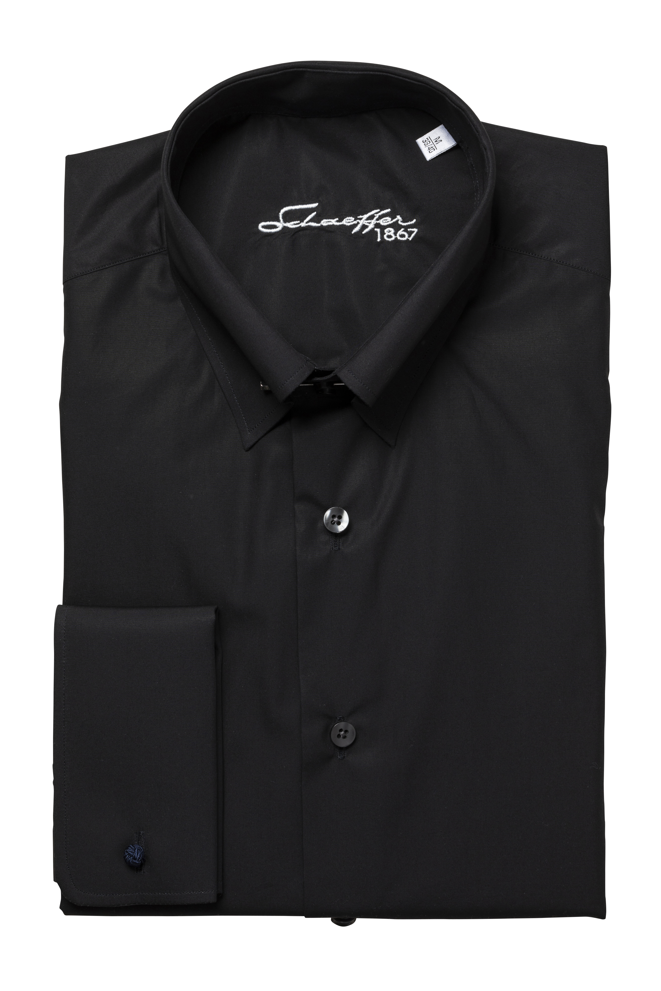 Schwarzes Regular Cut Premium Line Schaeffer Hemd mit Piccadilly Kragen Schwarzes Regular Cut Premium Line Schaeffer Hemd mit Piccadilly Kragen