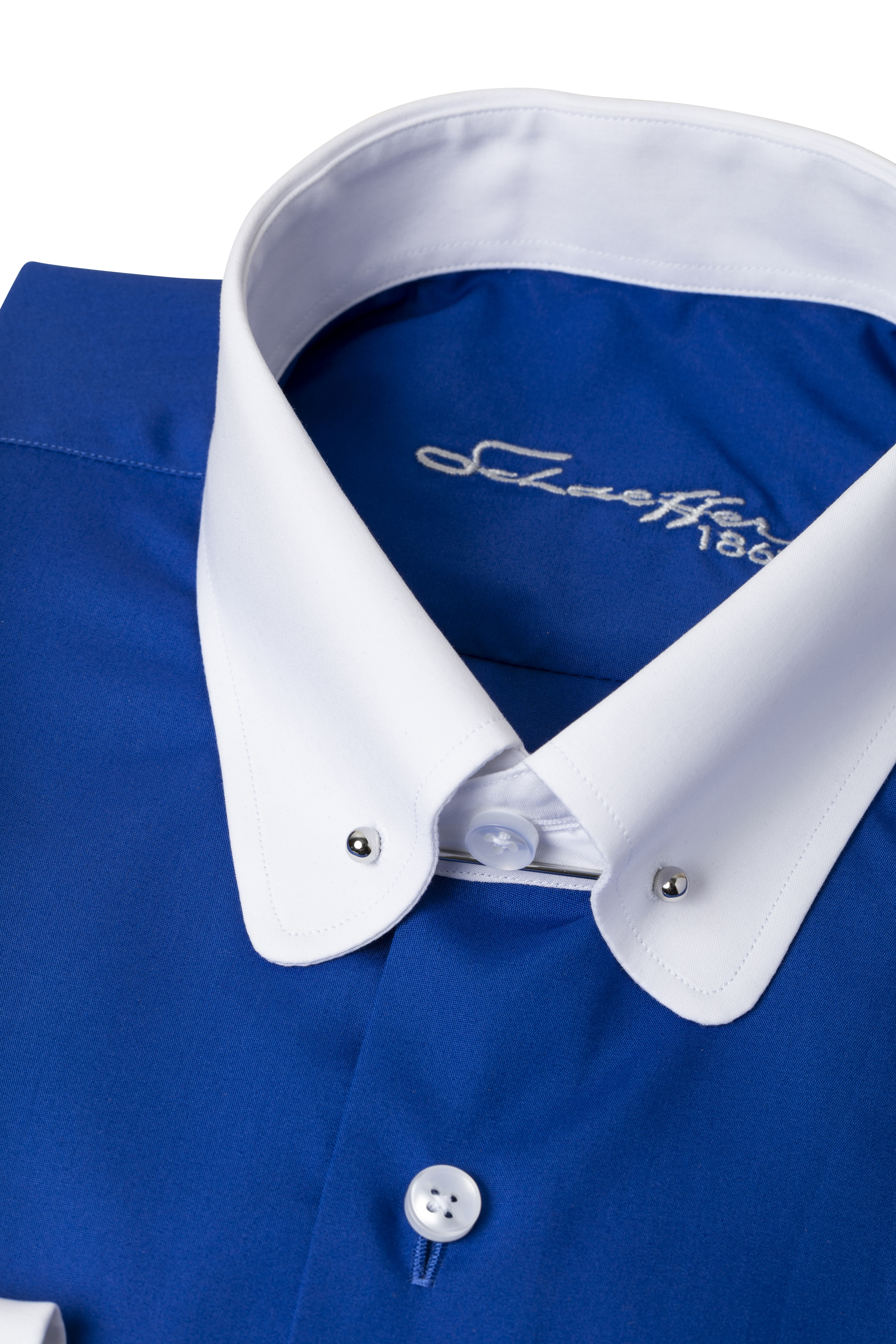 Blaues Slim Fit Classic Line Schaeffer Hemd mit Piccadilly Kragen Blaues Slim Fit Classic Line Schaeffer Hemd mit Piccadilly Kragen