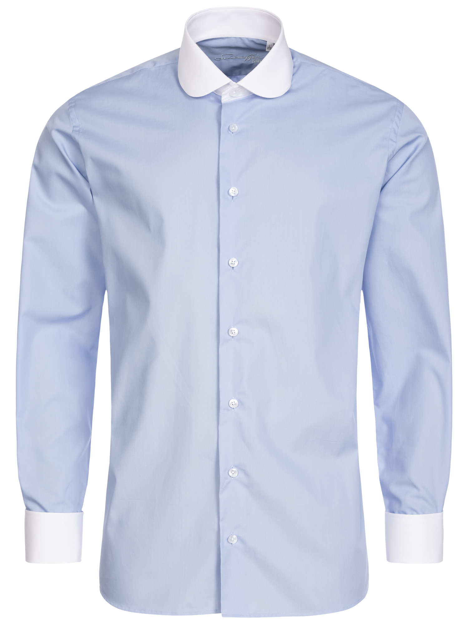 Hellblaues Modern Cut Classic Line Schaeffer Hemd mit Club Kragen Hellblaues Modern Cut Classic Line Schaeffer Hemd mit Club Kragen