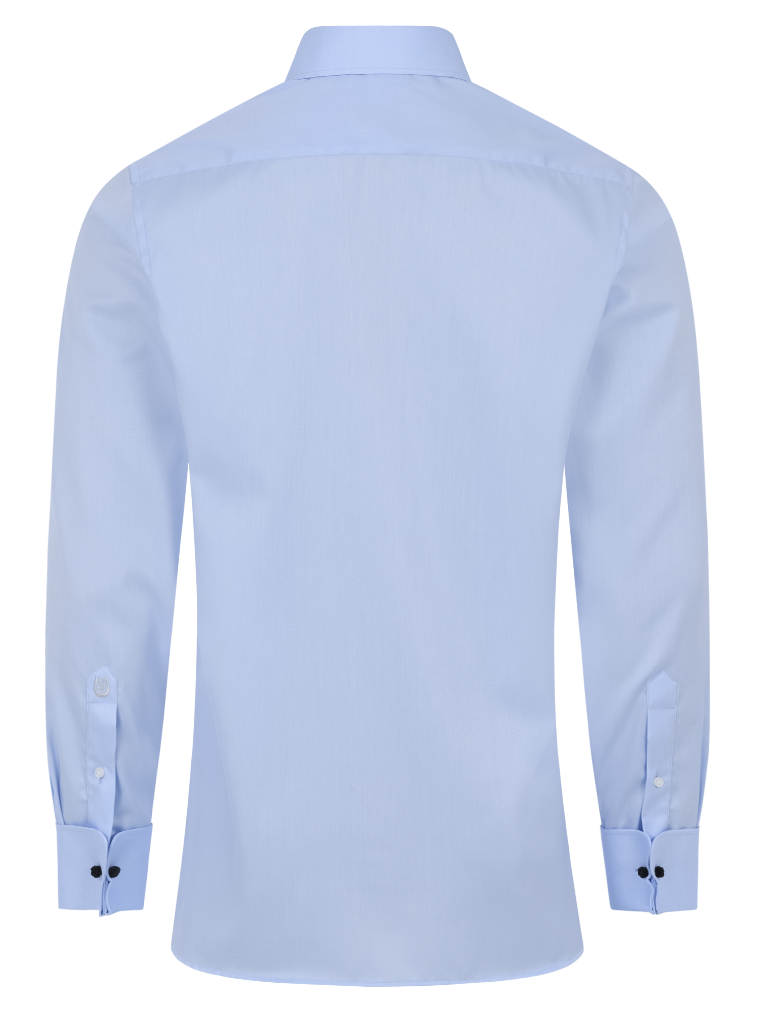 Hellblaues Fischgrat Slim Fit Premium Line Schaeffer Hemd mit Piccadilly Kragen 