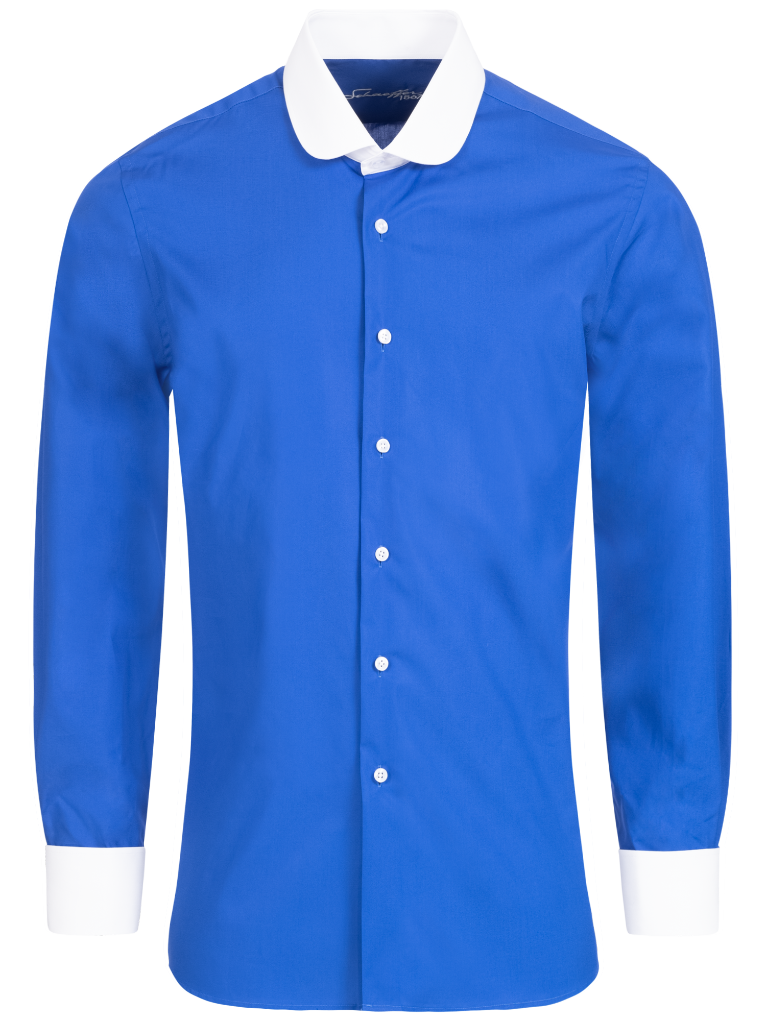 Blaues Slim Fit Classic Line Schaeffer Hemd mit Club Kragen Blaues Slim Fit Classic Line Schaeffer Hemd mit Club Kragen